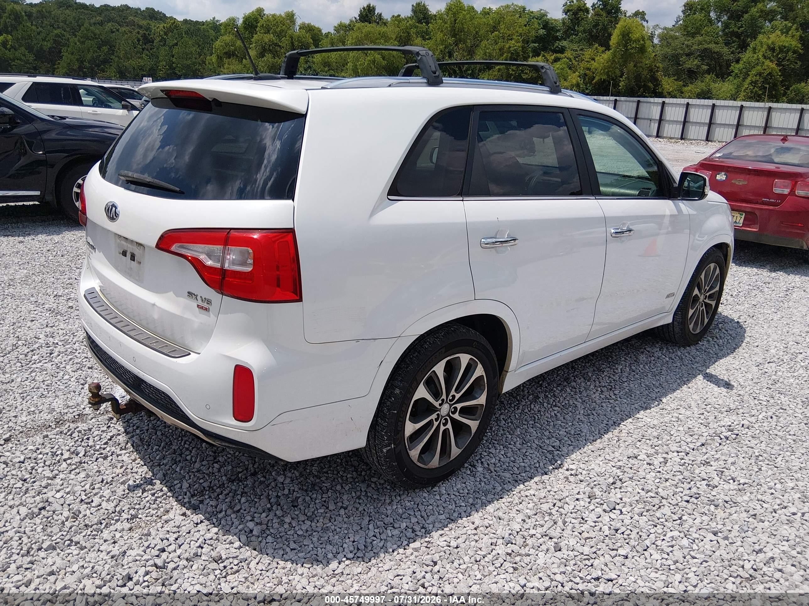 2015 Kia Sorento Sx V6 White vin: 5XYKWDA7XFG551033