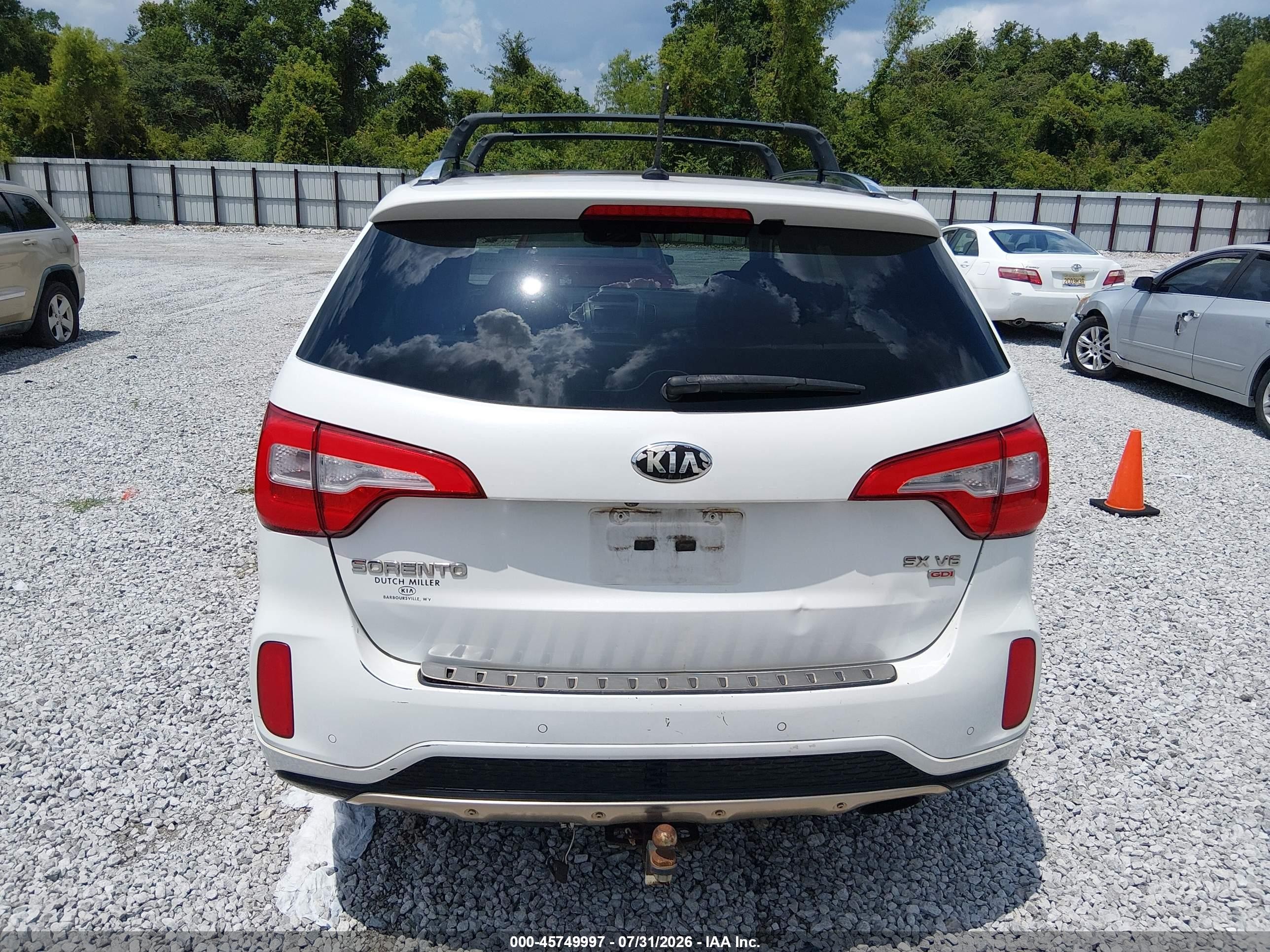 2015 Kia Sorento Sx V6 White vin: 5XYKWDA7XFG551033