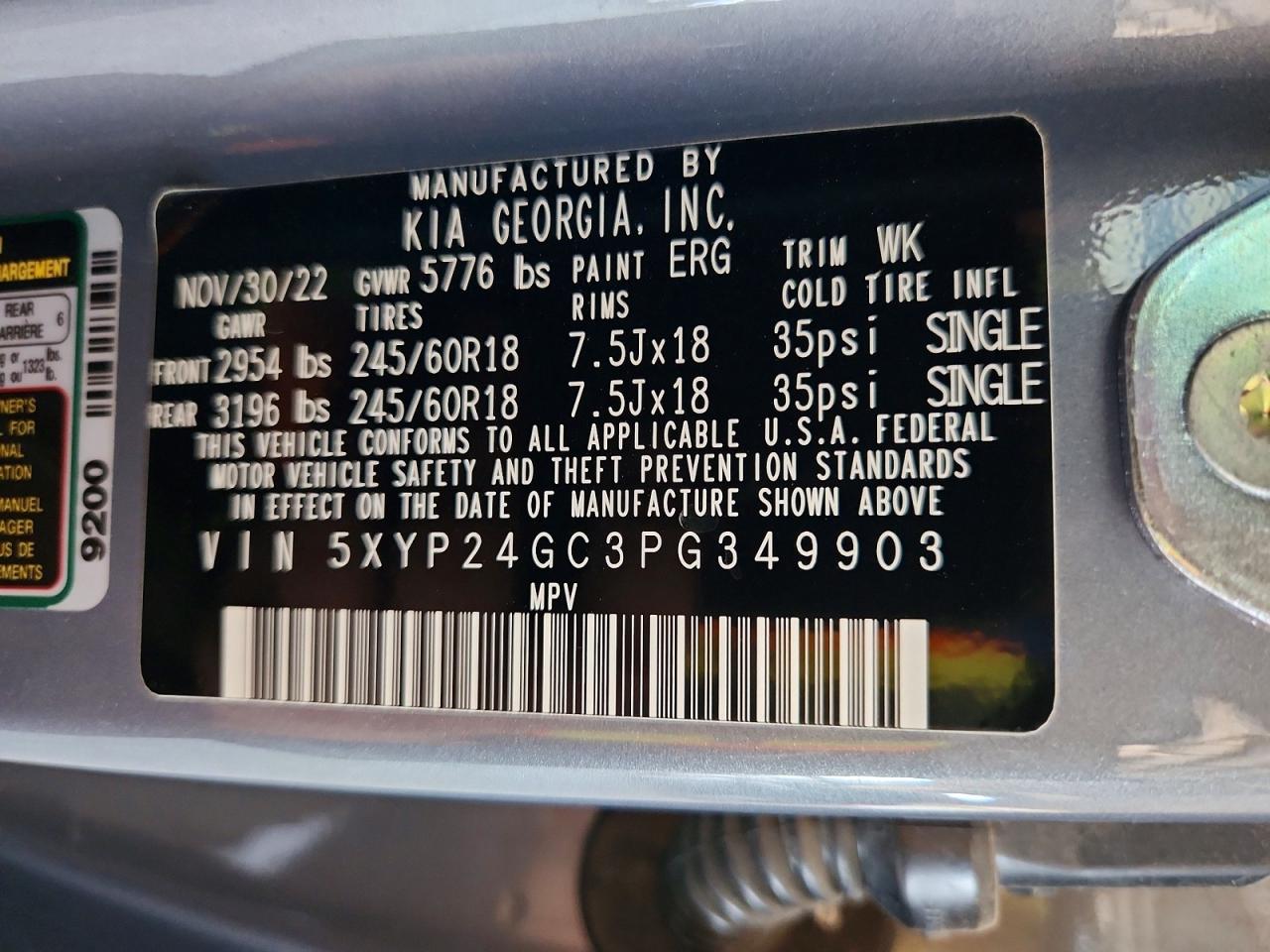 2023 Kia Telluride Lx Gray vin: 5XYP24GC3PG349903