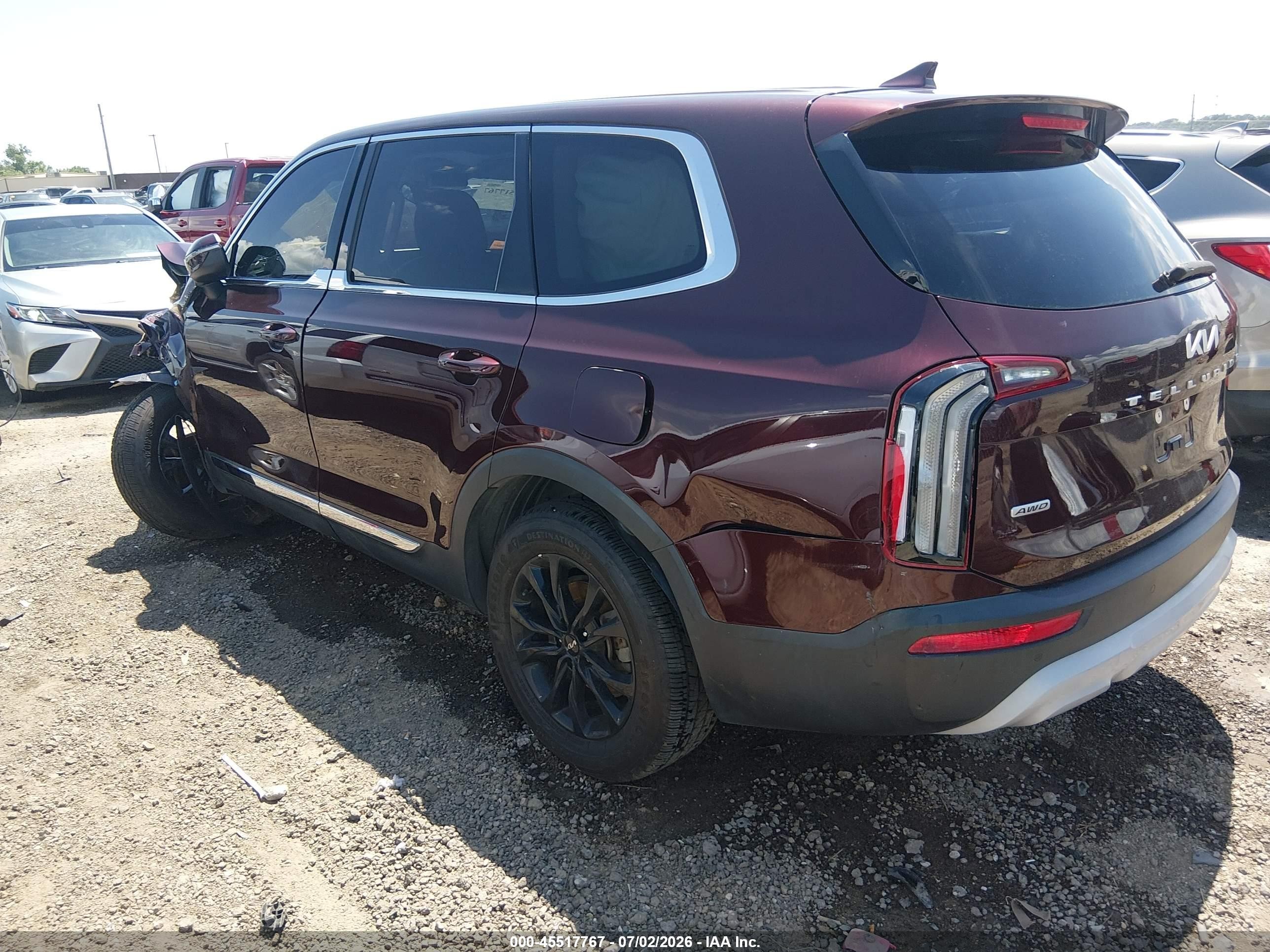 2022 Kia Telluride Lx Maroon vin: 5XYP2DHC3NG203805