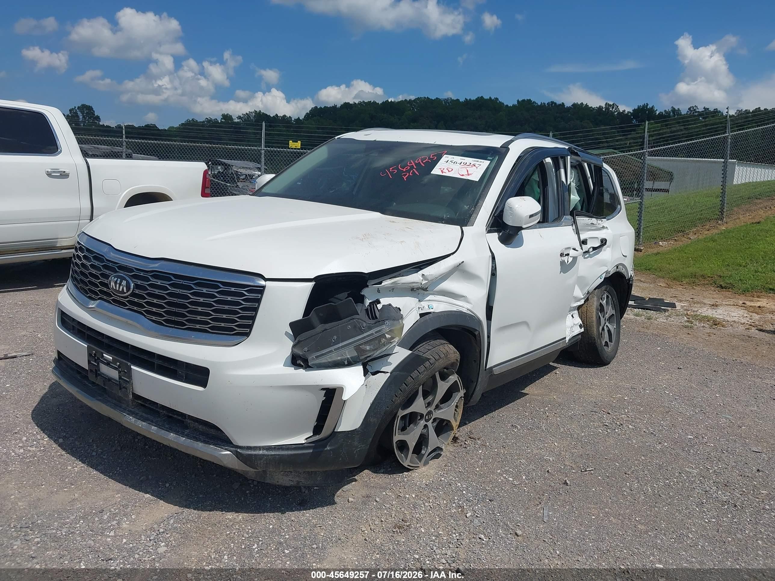 2020 Kia Telluride Ex White vin: 5XYP34HC6LG008758