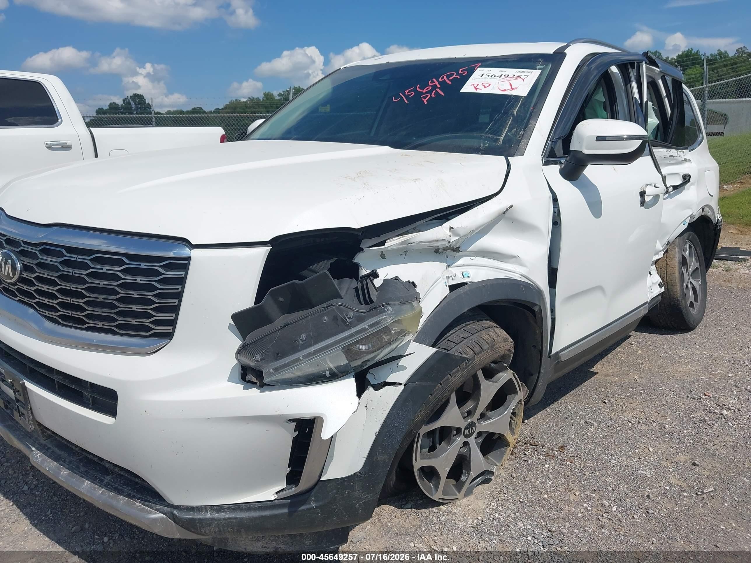 2020 Kia Telluride Ex White vin: 5XYP34HC6LG008758