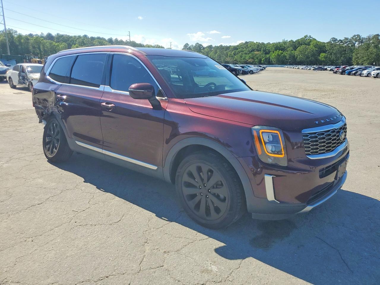 2021 Kia Telluride Ex Maroon vin: 5XYP34HC8MG105378