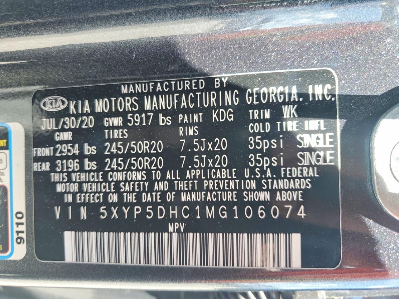 2021 Kia Telluride Sx Black vin: 5XYP5DHC1MG106074