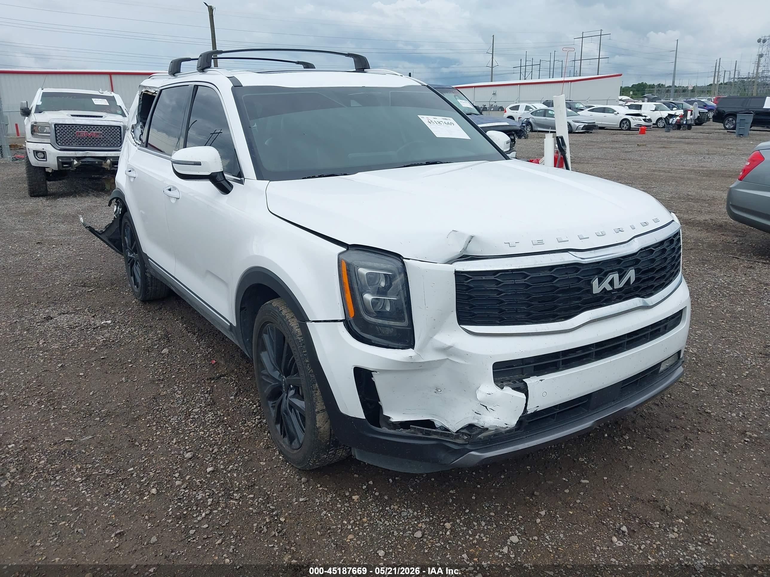 2022 Kia Telluride Sx White vin: 5XYP5DHCXNG294739