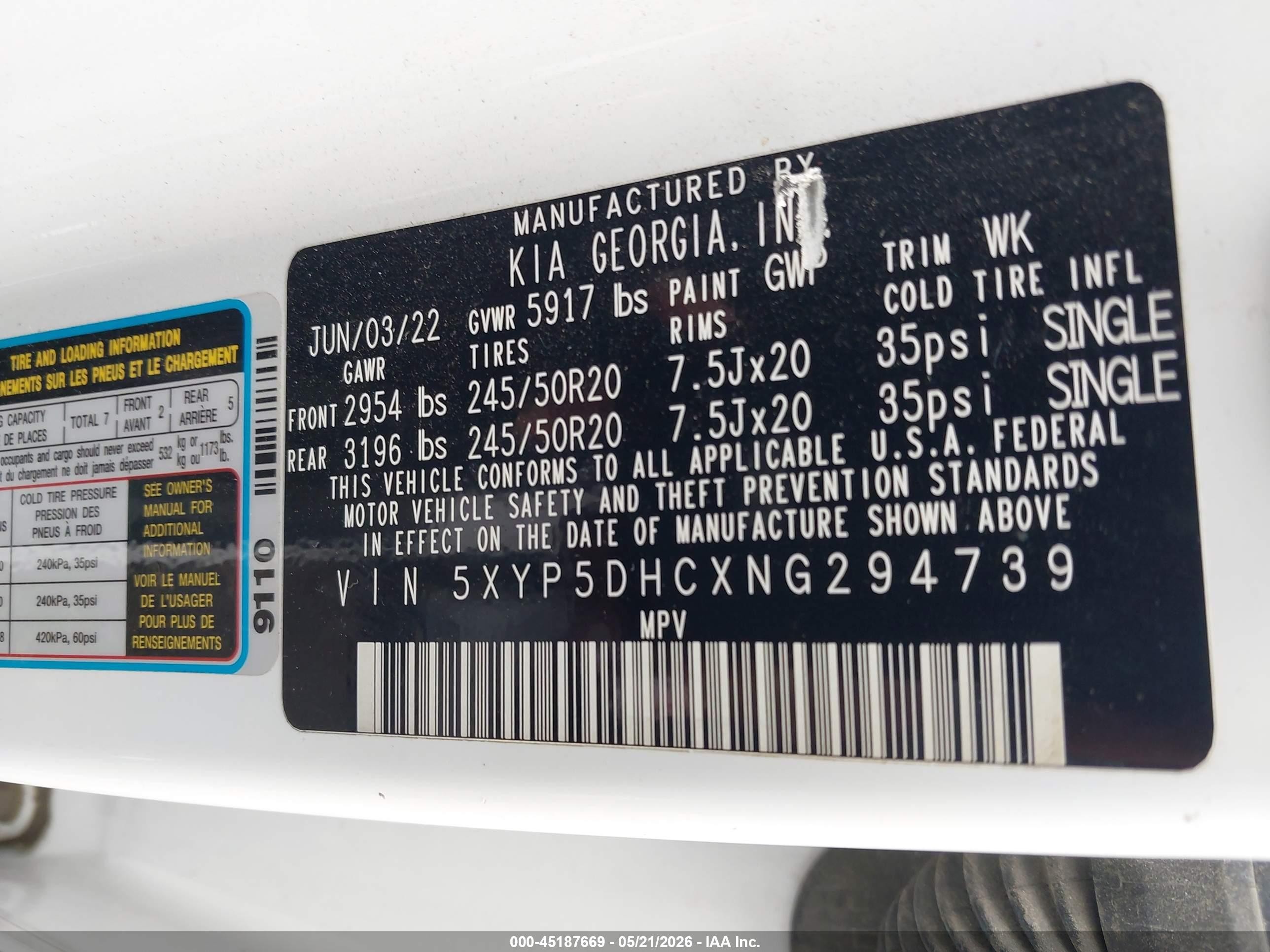 2022 Kia Telluride Sx White vin: 5XYP5DHCXNG294739