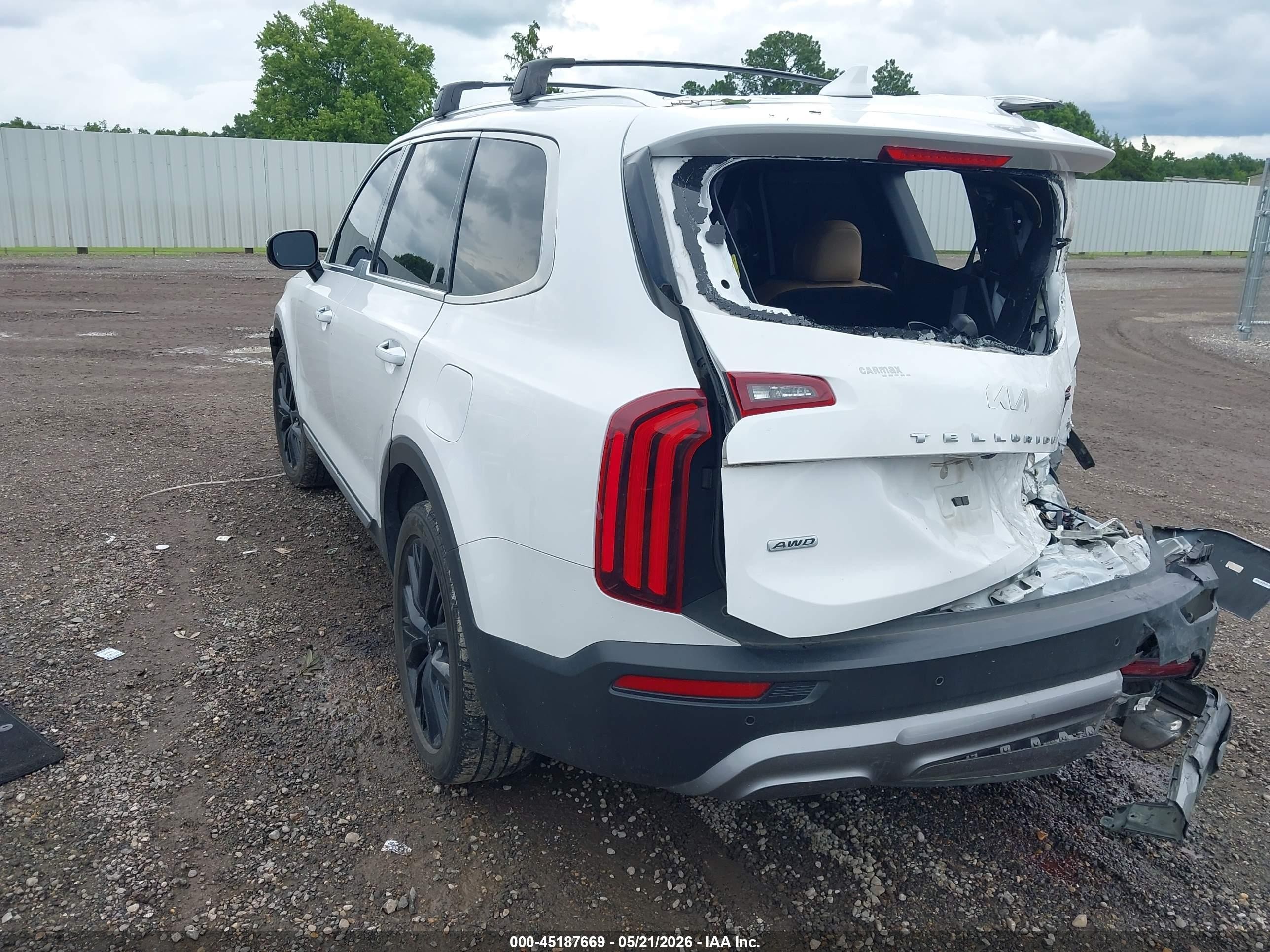 2022 Kia Telluride Sx White vin: 5XYP5DHCXNG294739