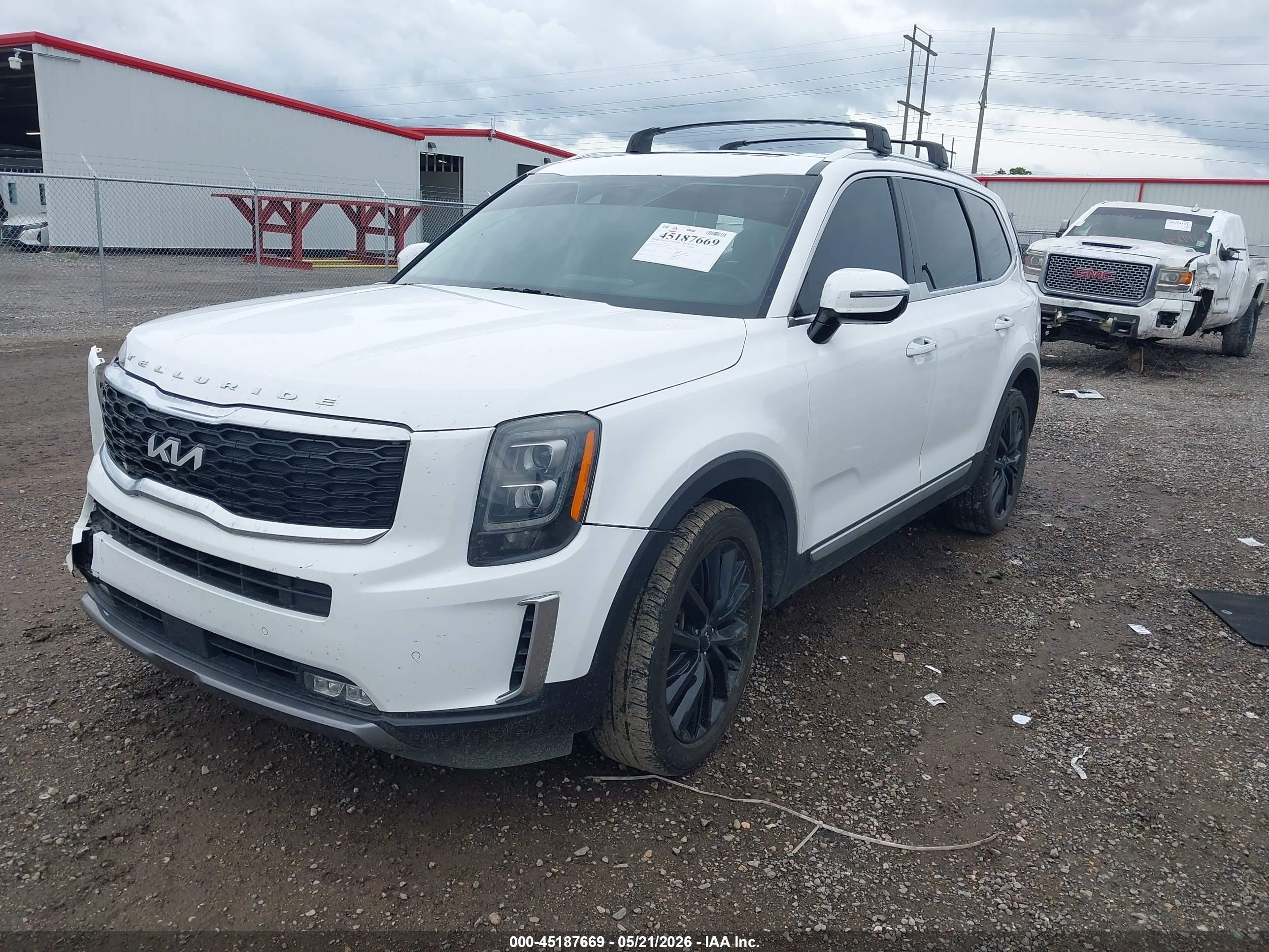 2022 Kia Telluride Sx White vin: 5XYP5DHCXNG294739