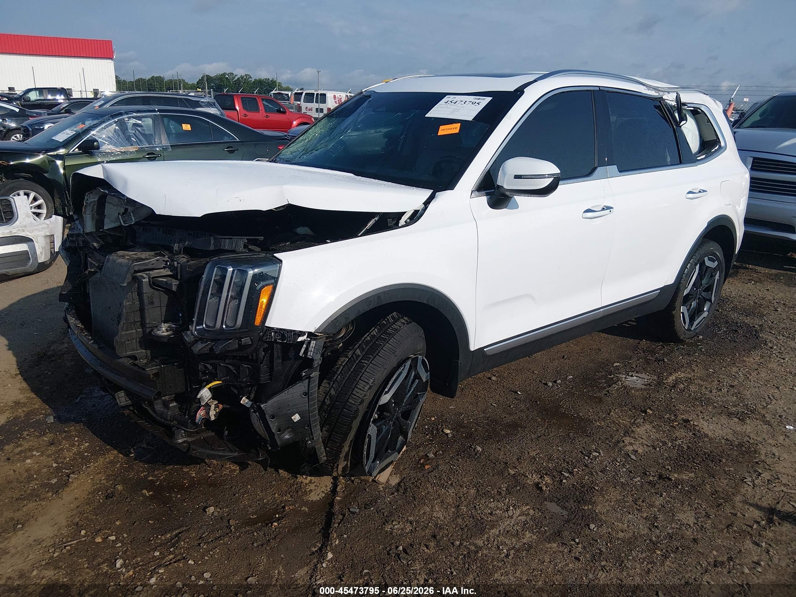2024 Kia Telluride S White vin: 5XYP64GC2RG423707