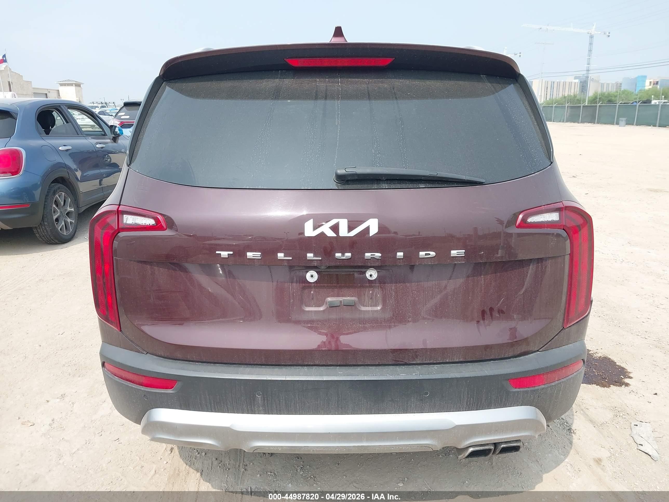 2022 Kia Telluride S Темно-бордовый vin: 5XYP64HC0NG203233