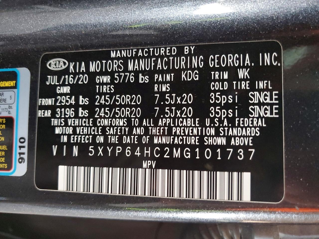 2021 Kia Telluride S Charcoal vin: 5XYP64HC2MG101737
