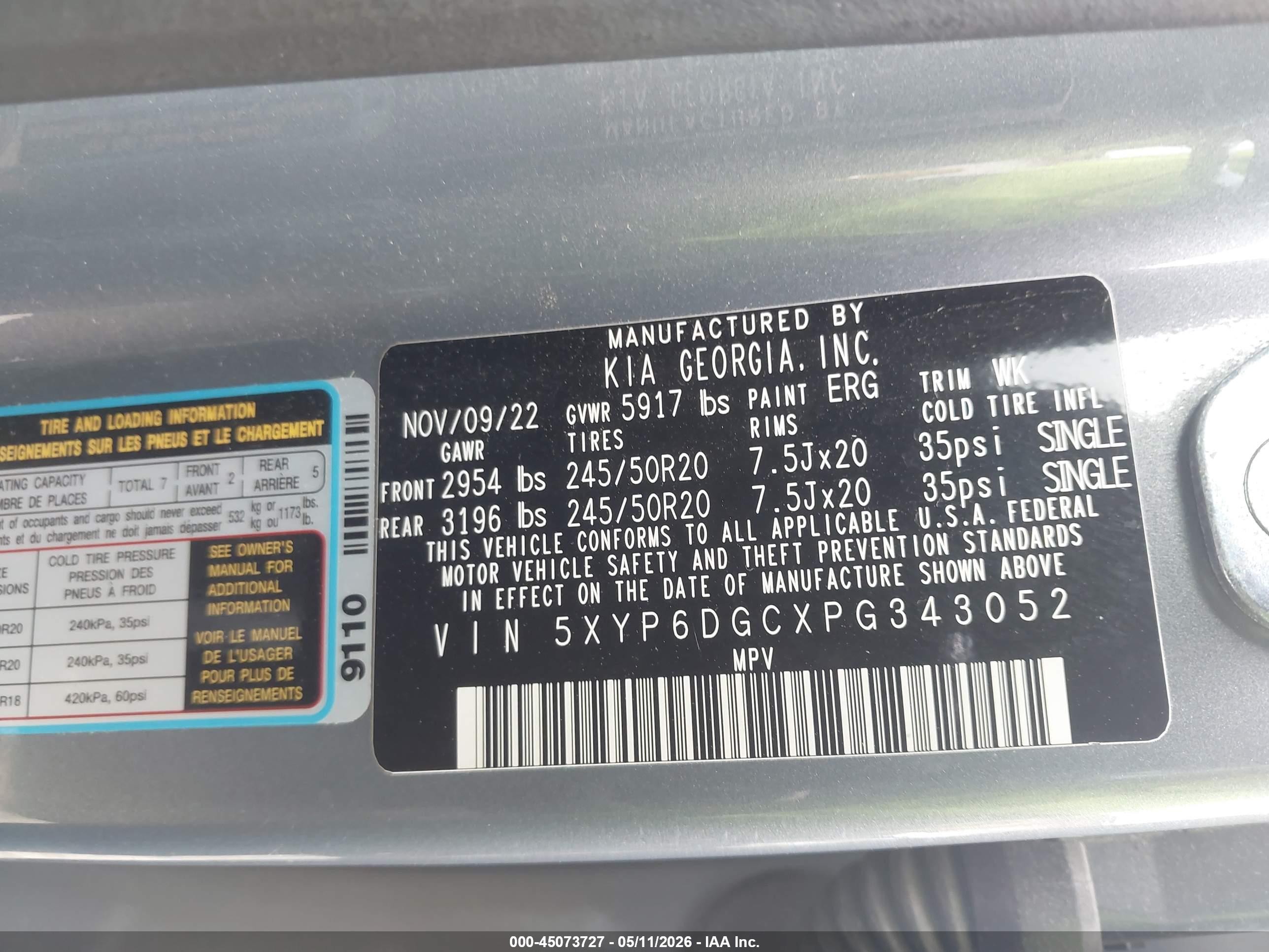 2023 Kia Telluride S Blue vin: 5XYP6DGCXPG343052