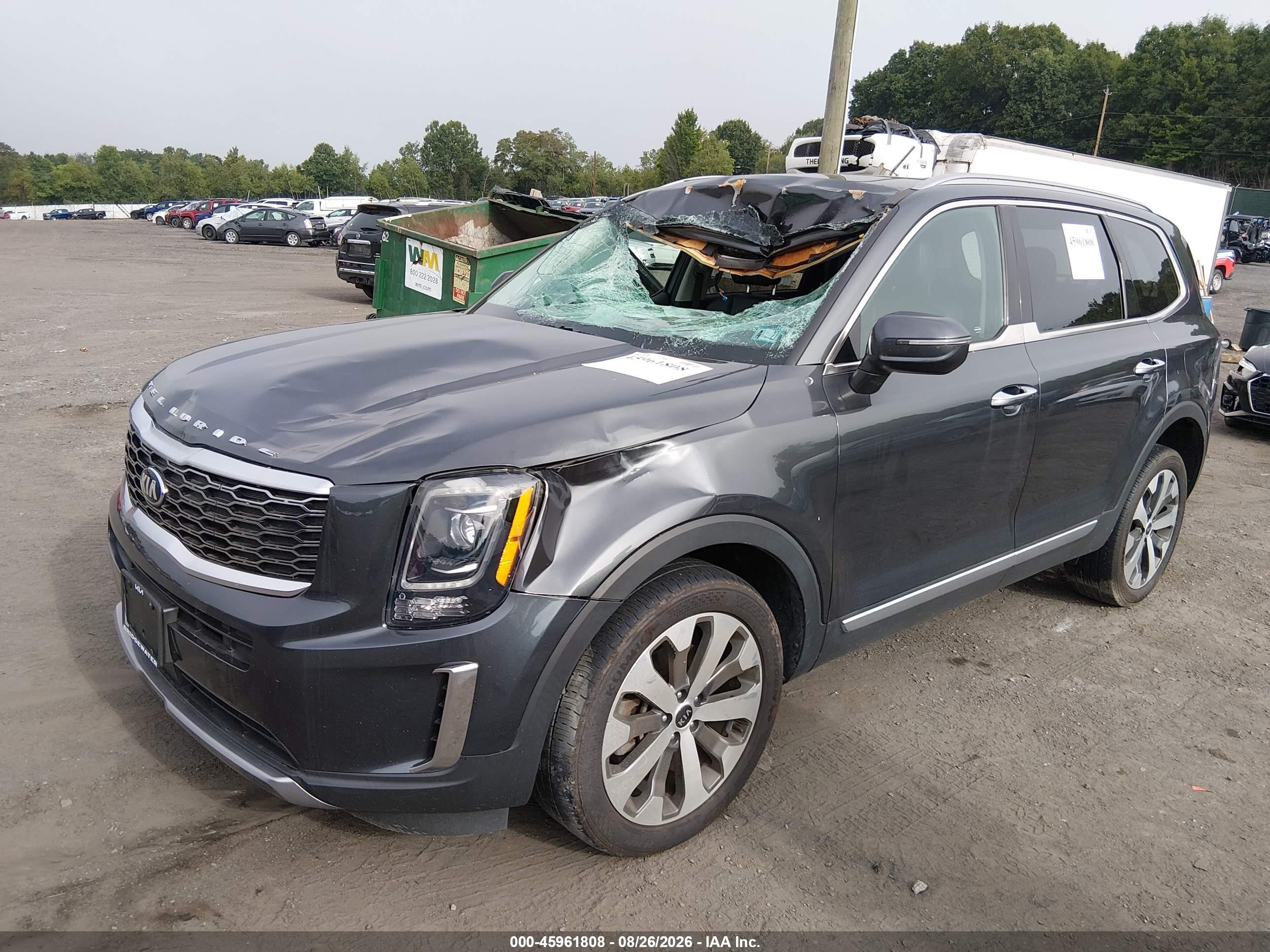 2021 Kia Telluride S Gray vin: 5XYP6DHC9MG124044