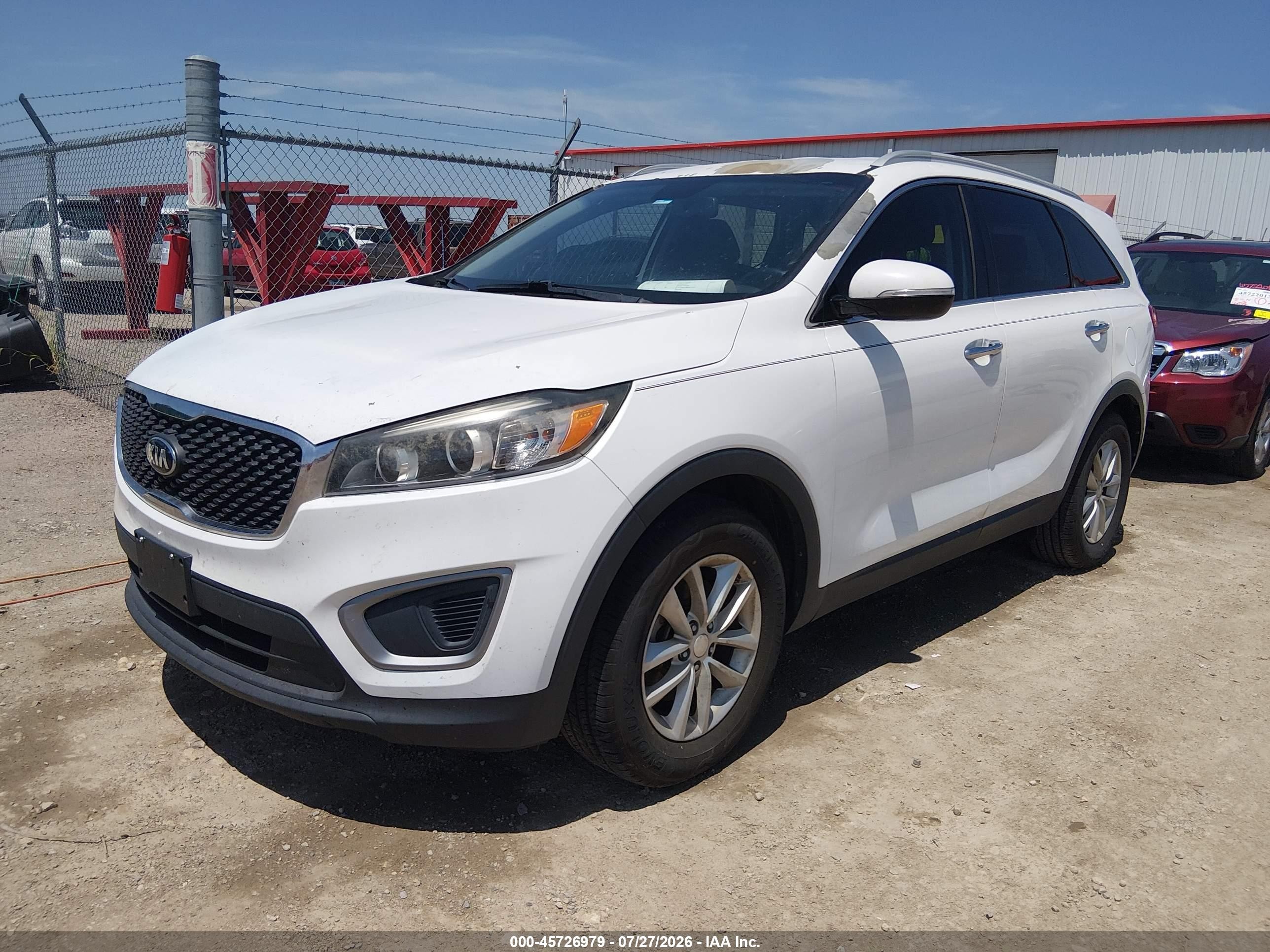 2016 Kia Sorento 2.4l Lx White vin: 5XYPG4A31GG036407