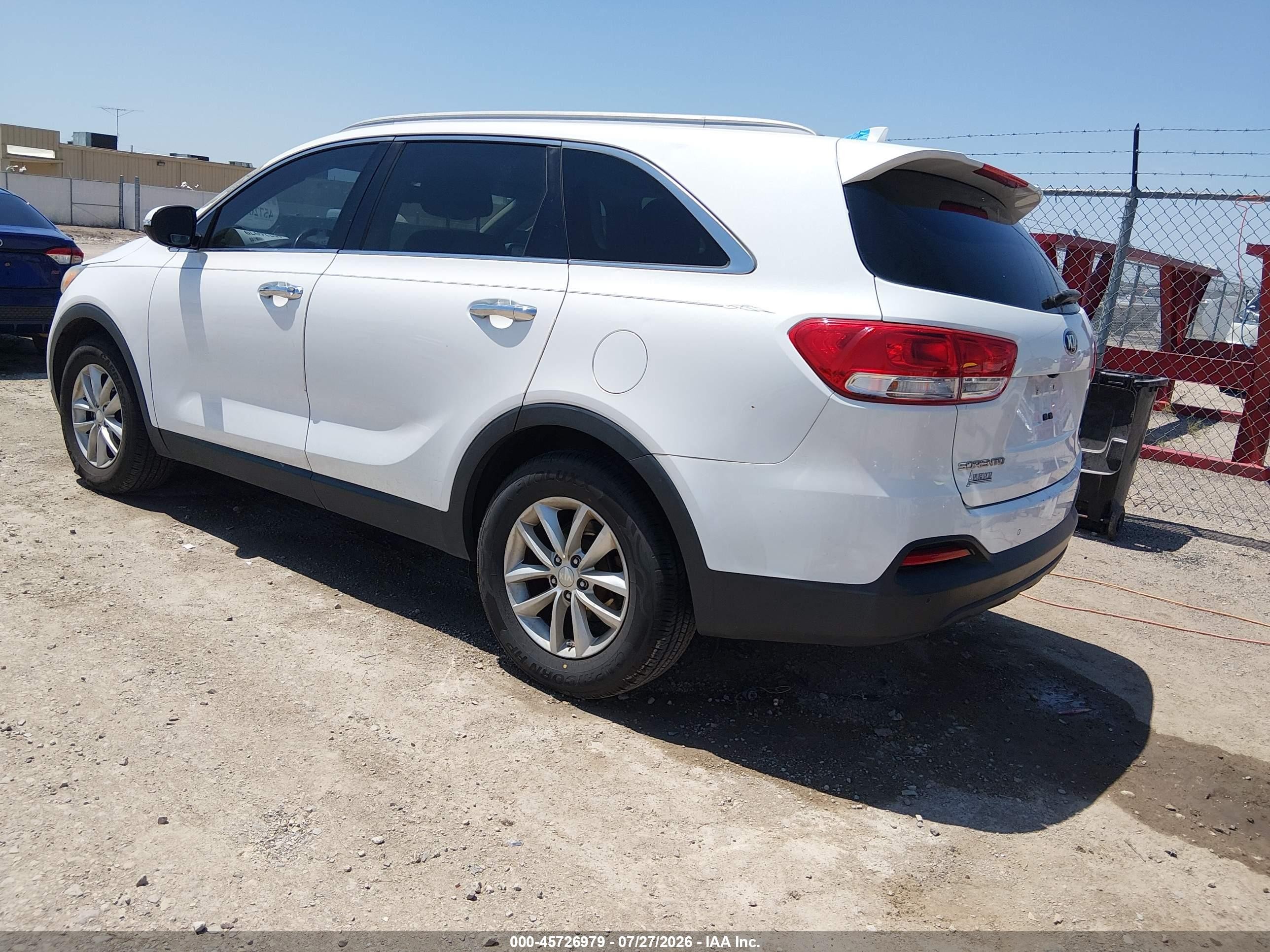 2016 Kia Sorento 2.4l Lx White vin: 5XYPG4A31GG036407