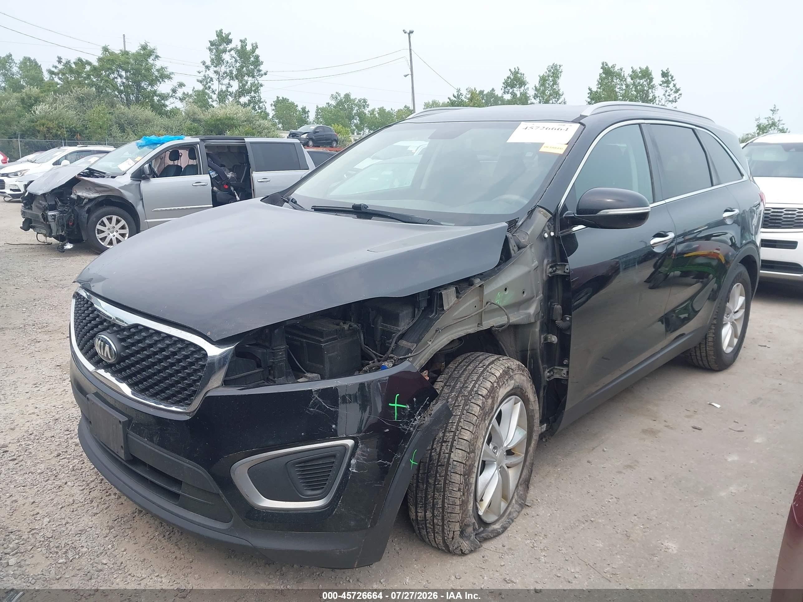 2017 Kia Sorento 2.4l Lx Black vin: 5XYPG4A32HG191601