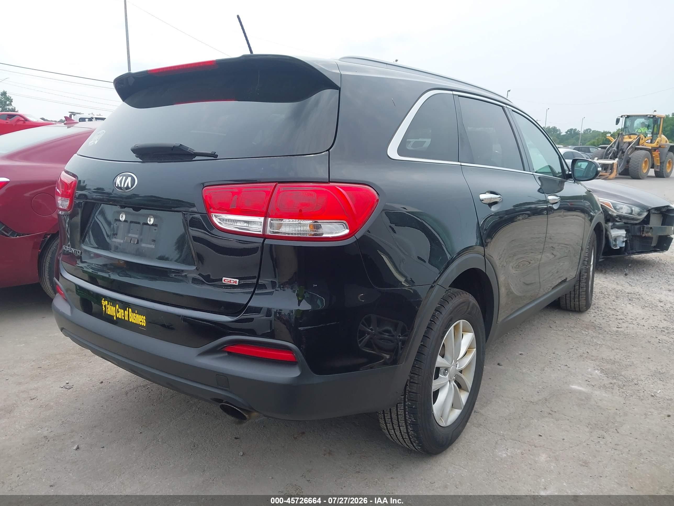 2017 Kia Sorento 2.4l Lx Black vin: 5XYPG4A32HG191601