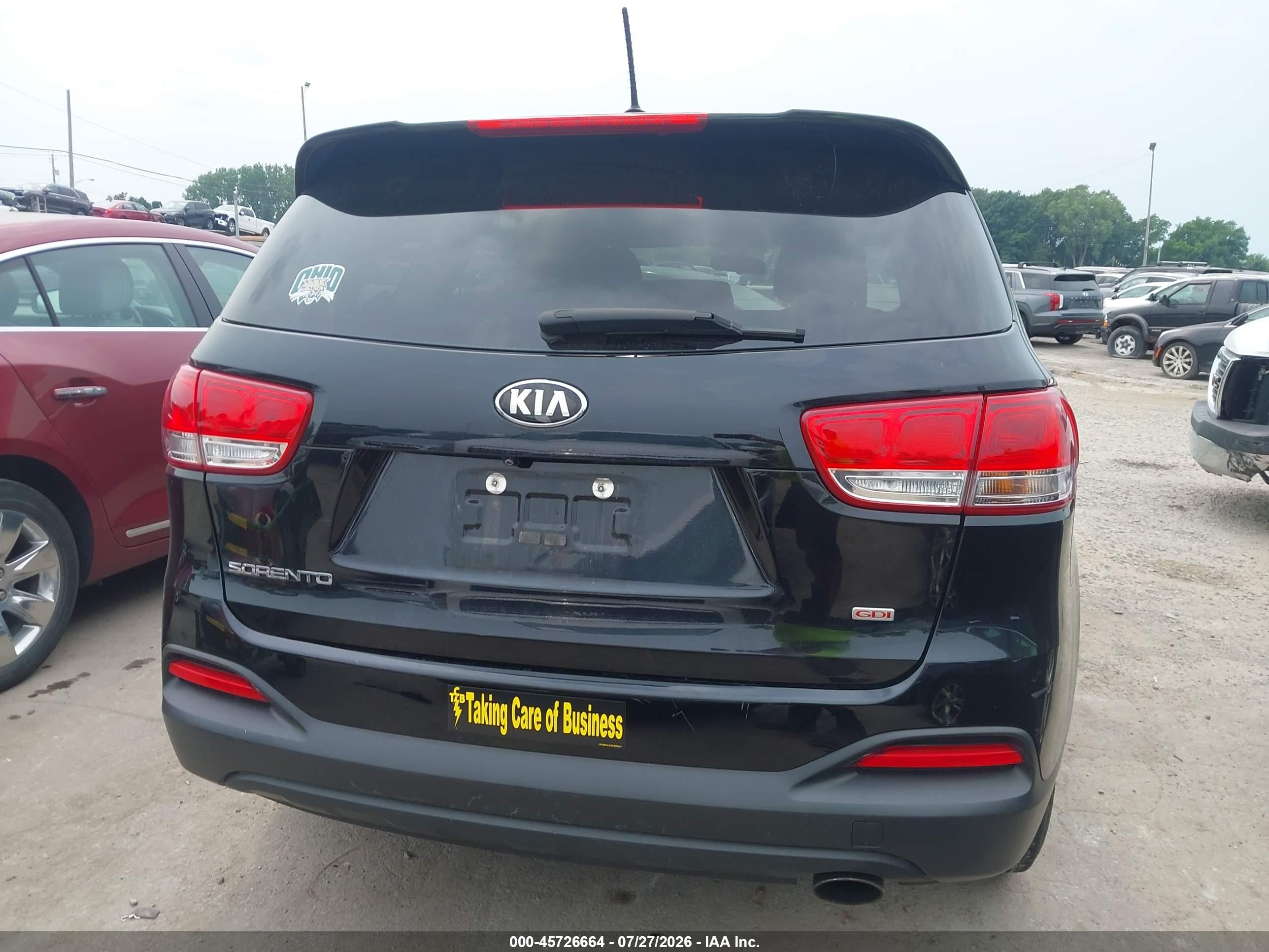 2017 Kia Sorento 2.4l Lx Black vin: 5XYPG4A32HG191601