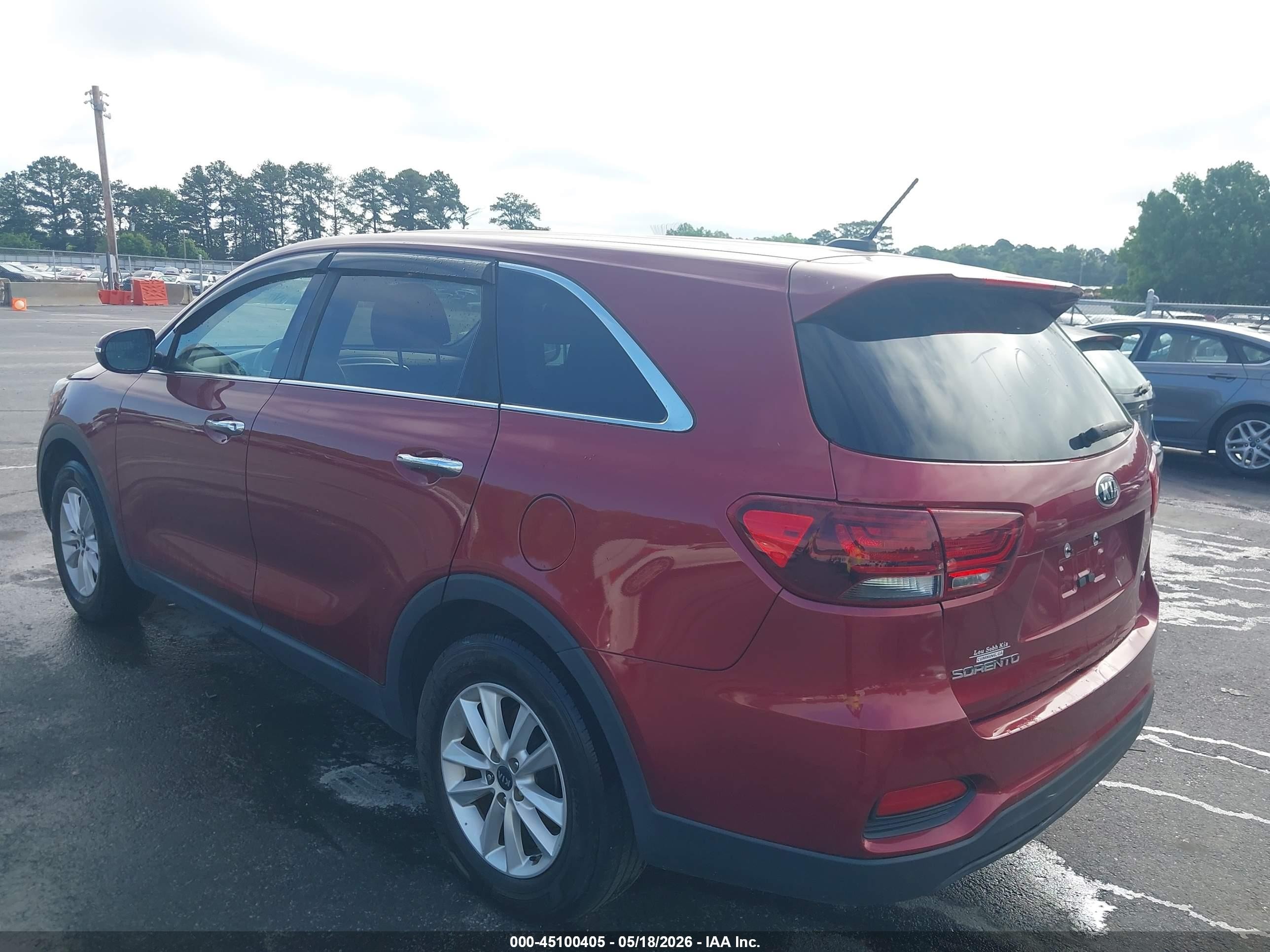 2019 Kia Sorento 2.4l Lx Red vin: 5XYPG4A35KG576089