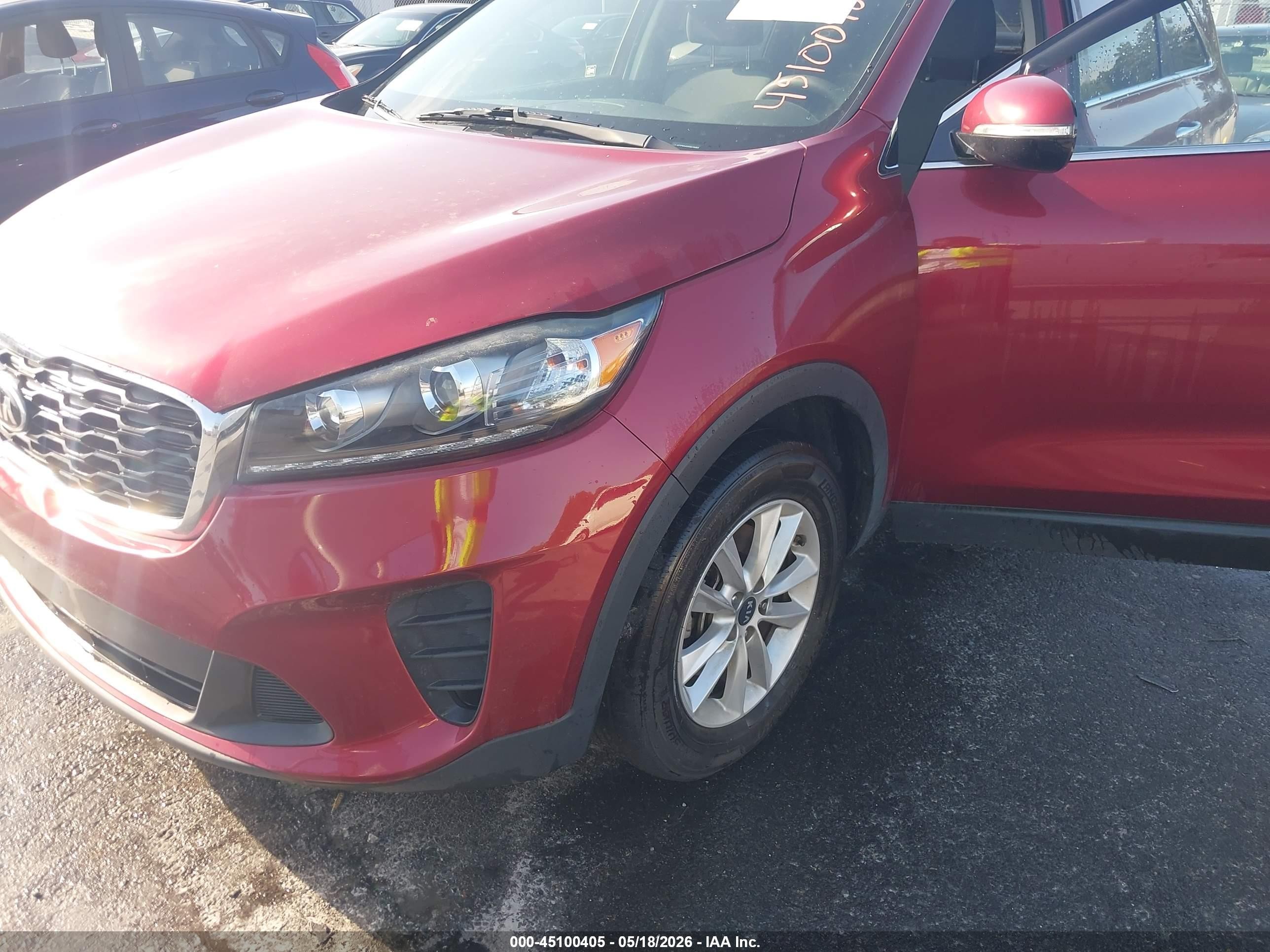 2019 Kia Sorento 2.4l Lx Red vin: 5XYPG4A35KG576089