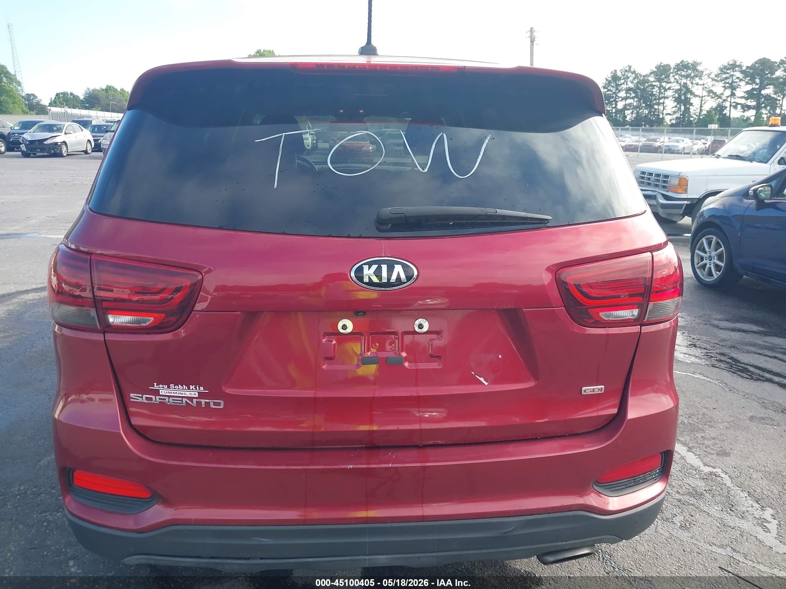 2019 Kia Sorento 2.4l Lx Red vin: 5XYPG4A35KG576089