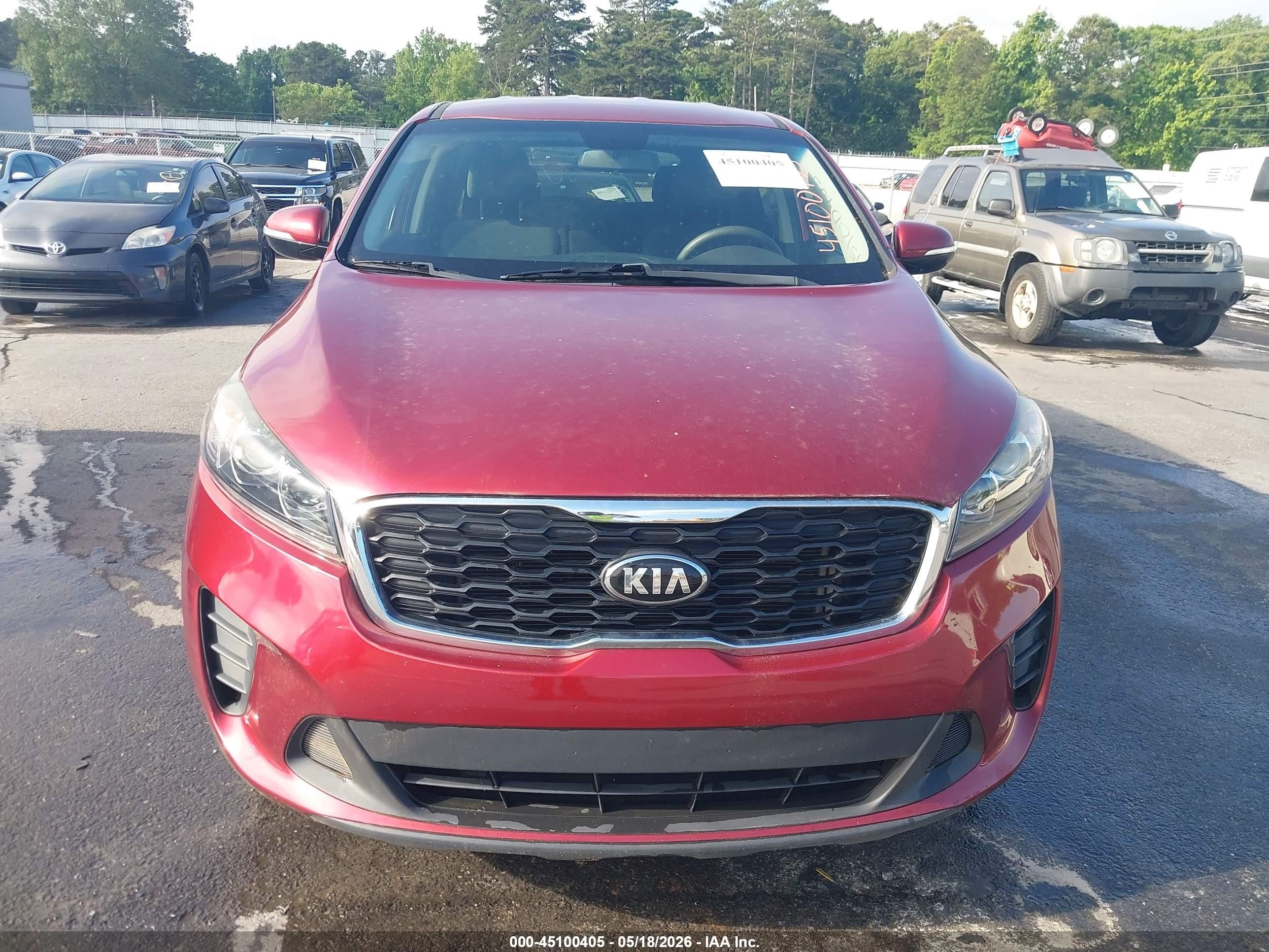2019 Kia Sorento 2.4l Lx Red vin: 5XYPG4A35KG576089