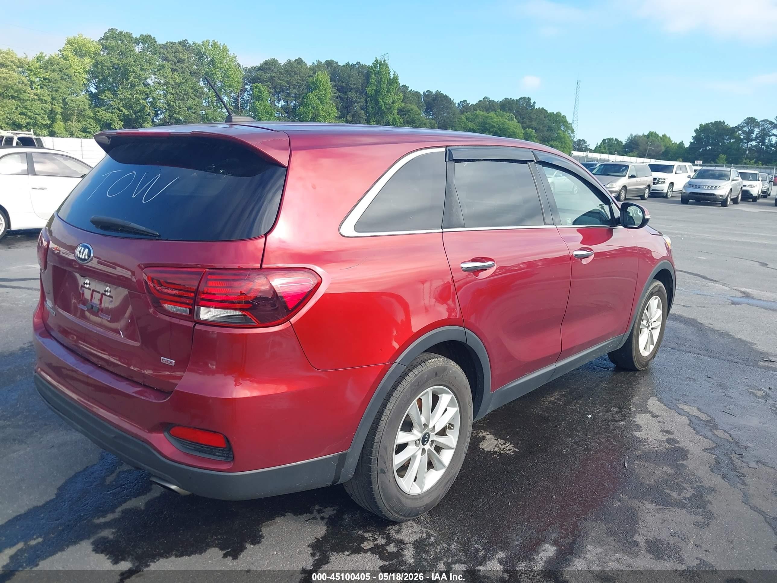 2019 Kia Sorento 2.4l Lx Red vin: 5XYPG4A35KG576089
