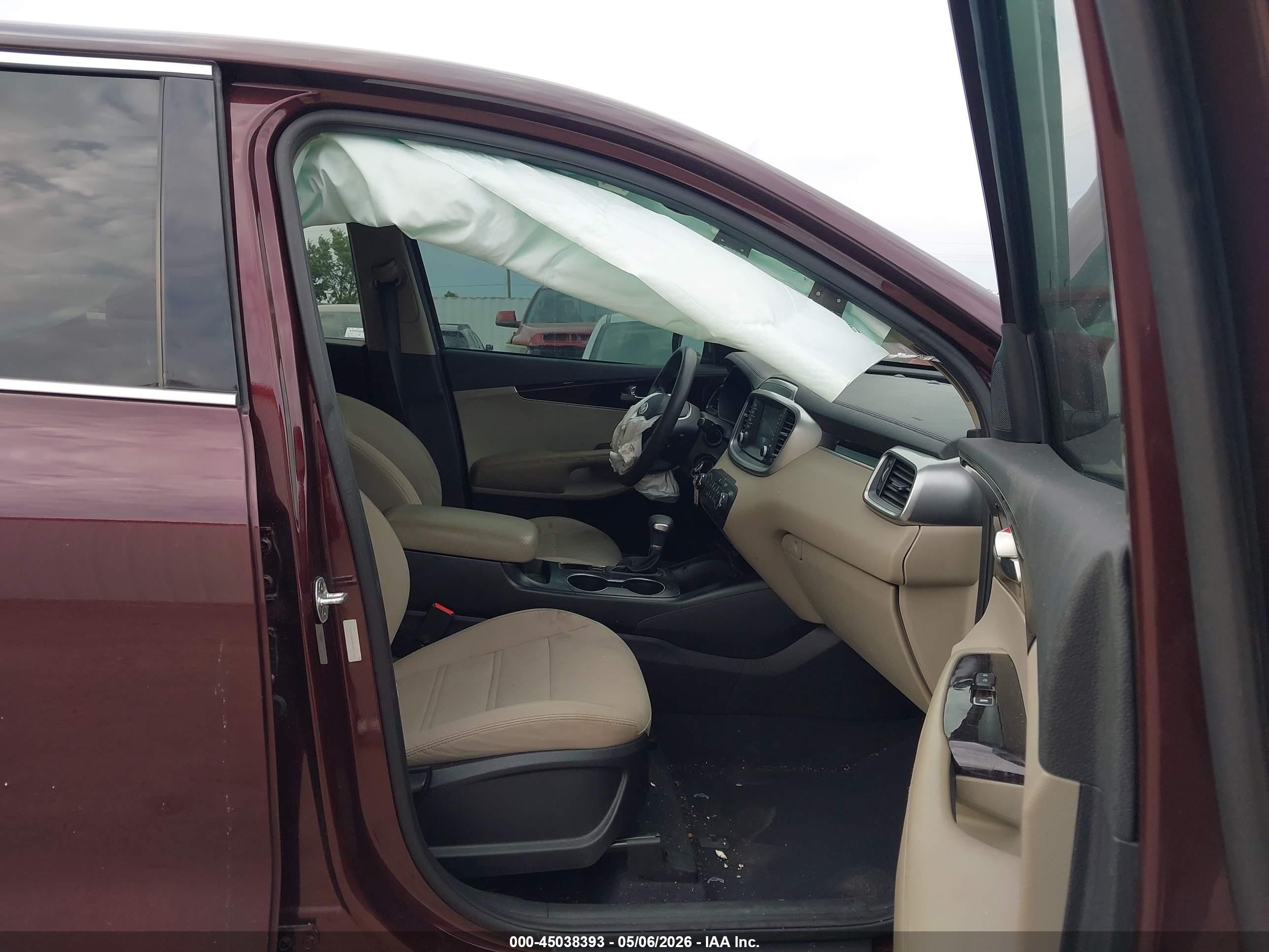 2019 Kia Sorento 2.4l Lx Burgundy vin: 5XYPG4A37KG517836