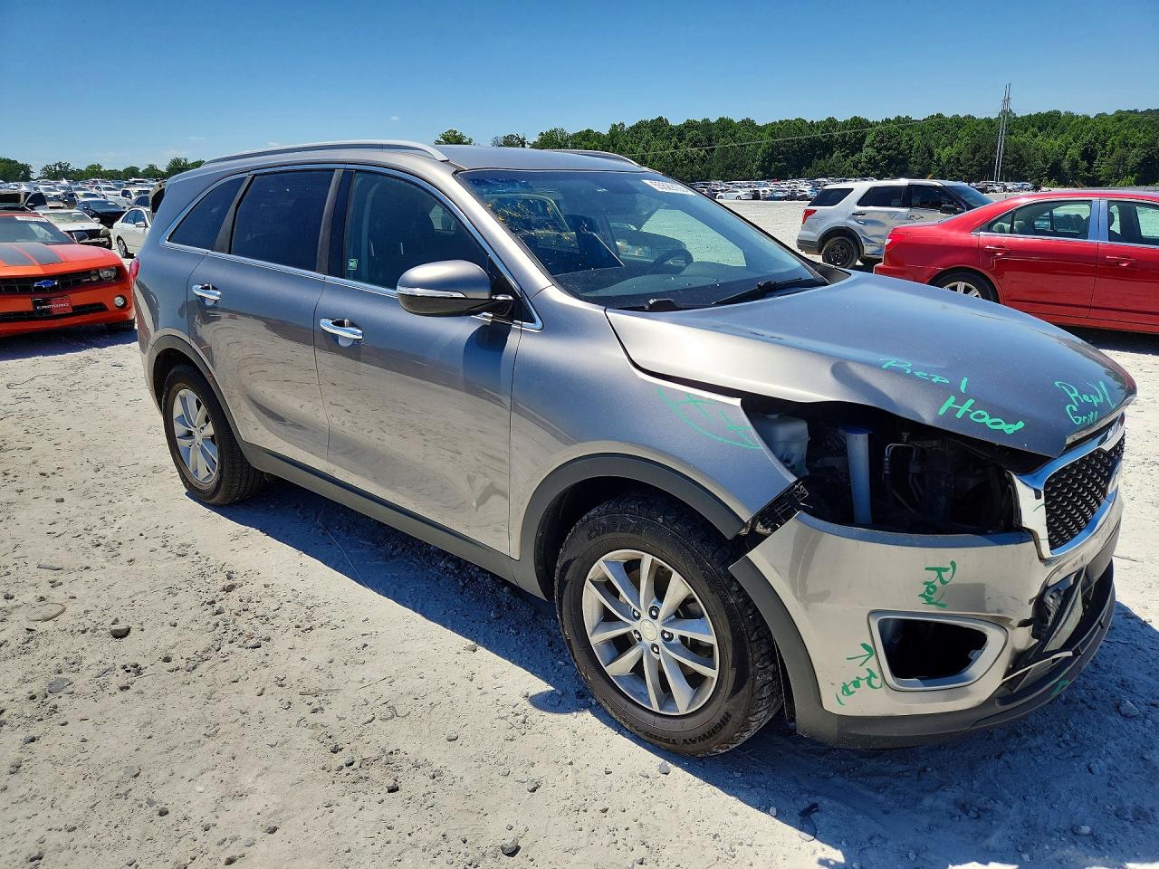 2016 Kia Sorento Lx Gray vin: 5XYPG4A38GG140344
