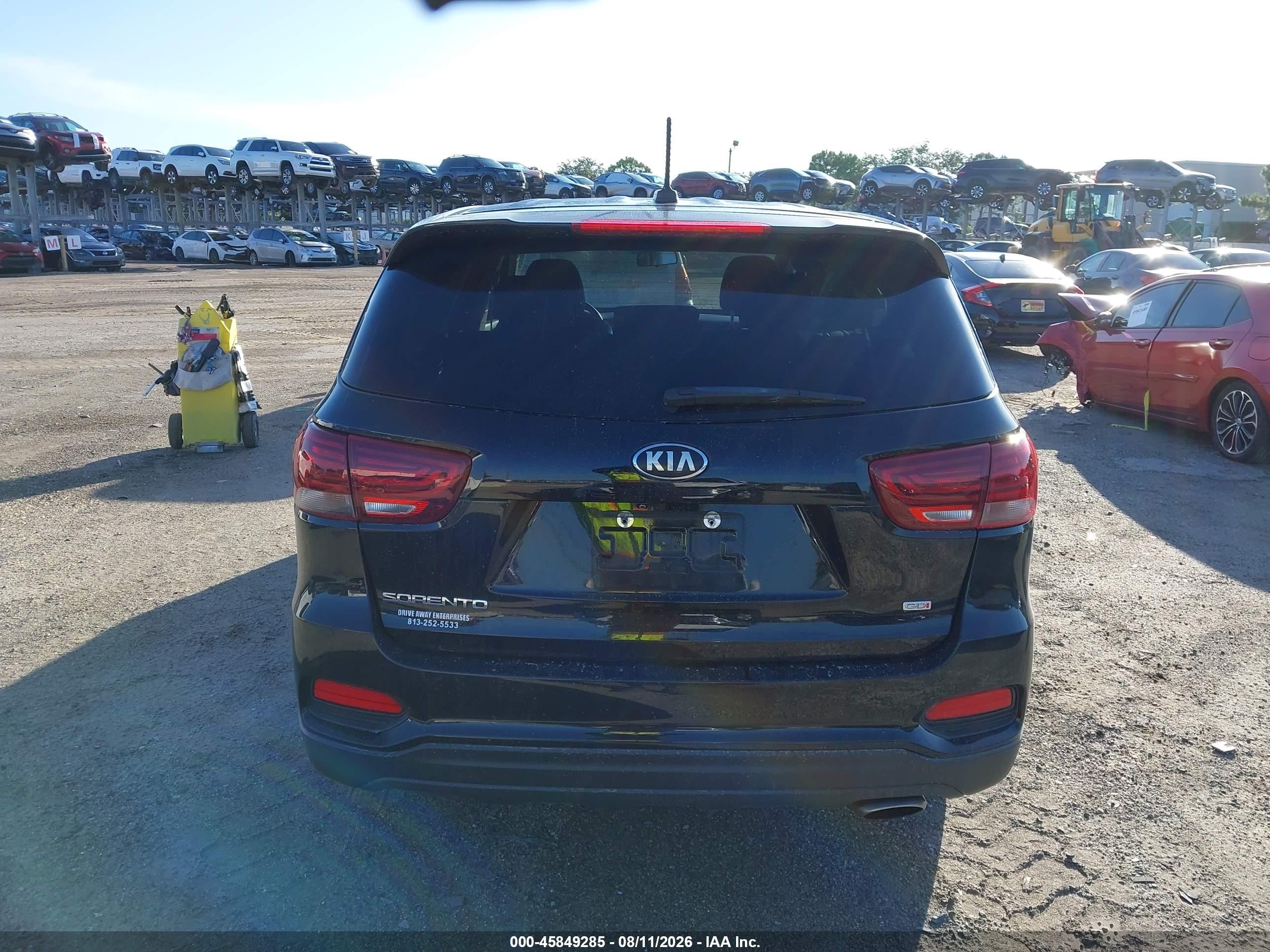 2019 Kia Sorento 2.4l L Black vin: 5XYPG4A3XKG595575