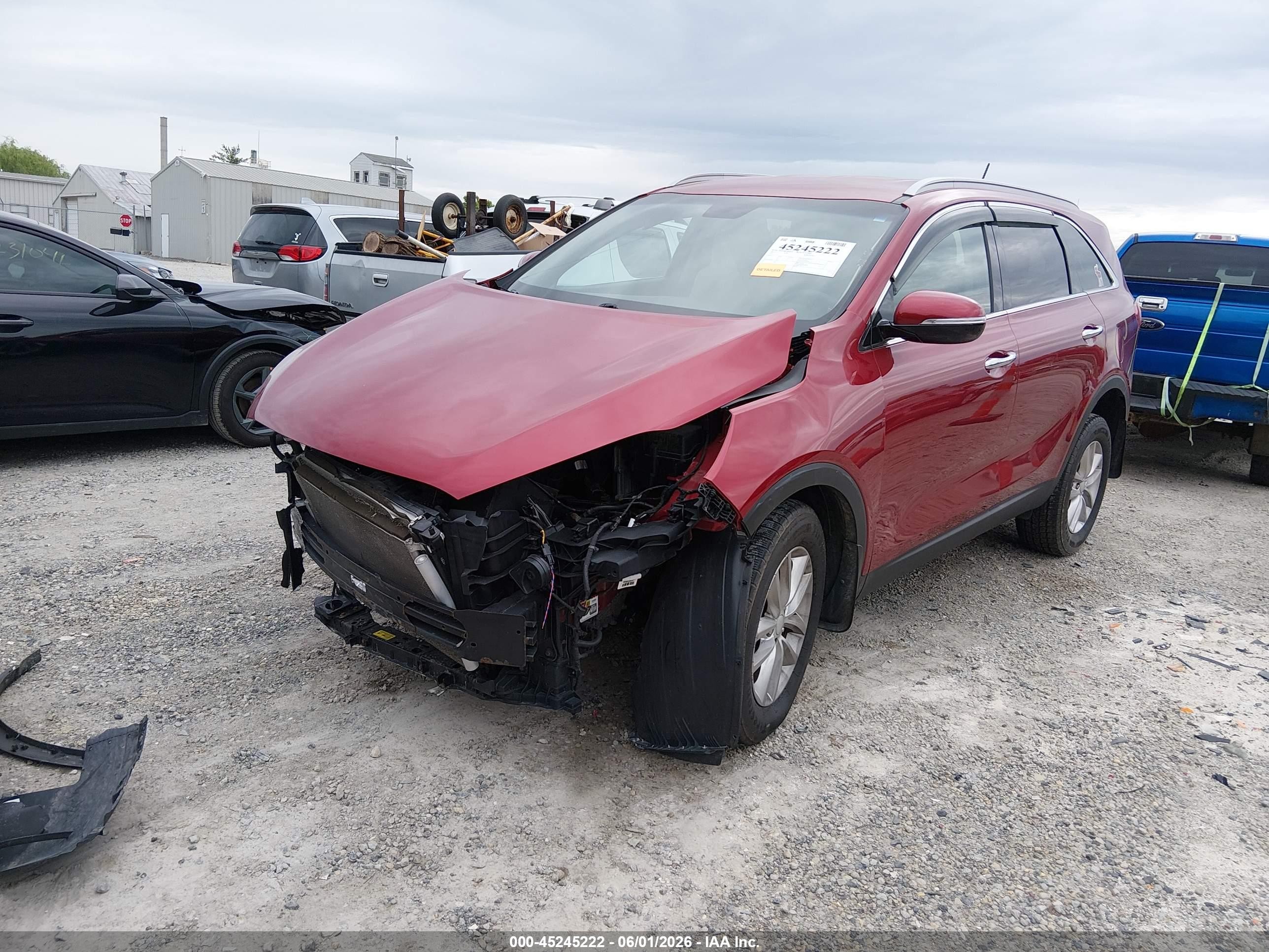 2017 Kia Sorento Lx/l Red vin: 5XYPG4A58HG219970
