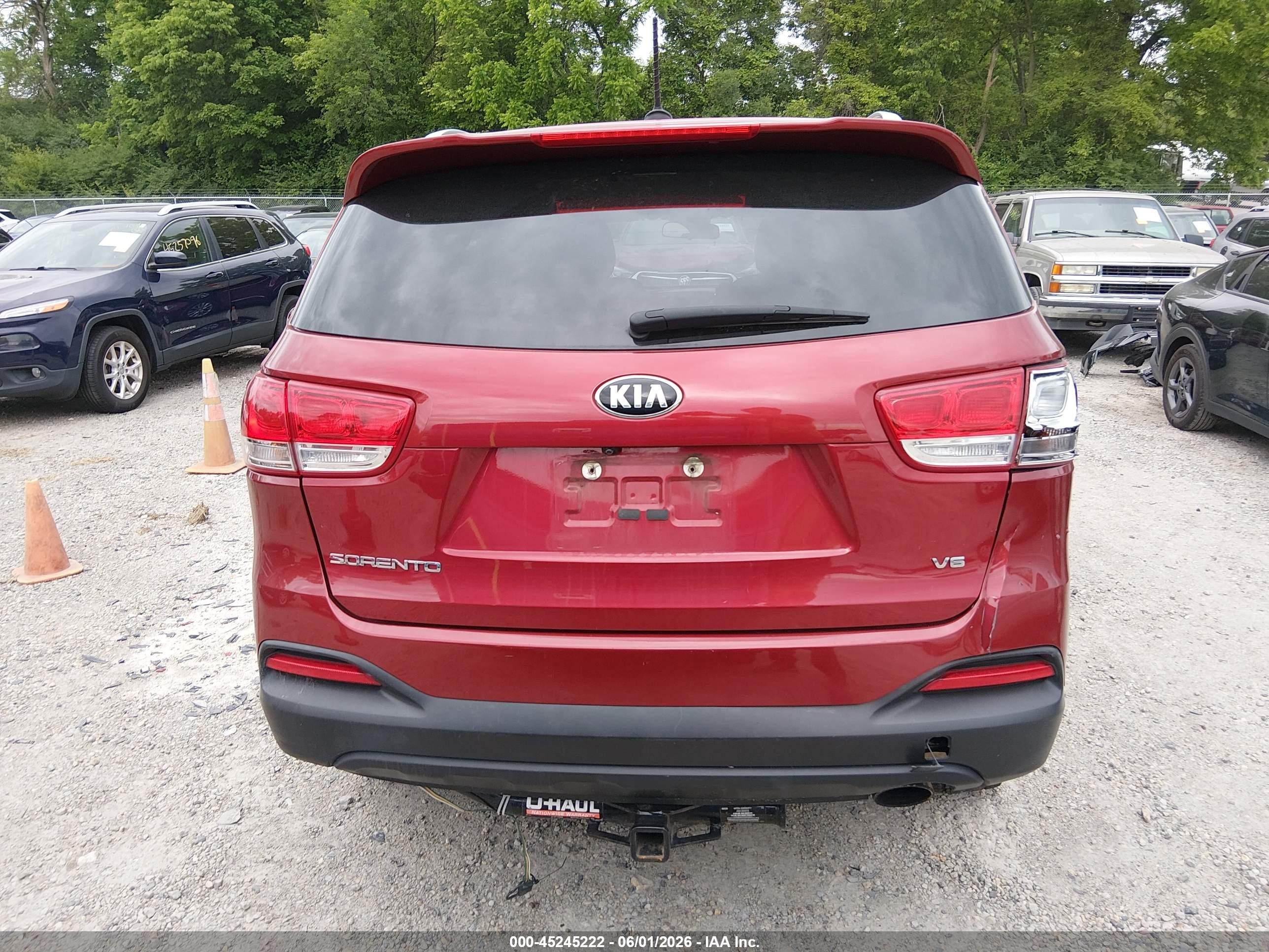 2017 Kia Sorento Lx/l Red vin: 5XYPG4A58HG219970