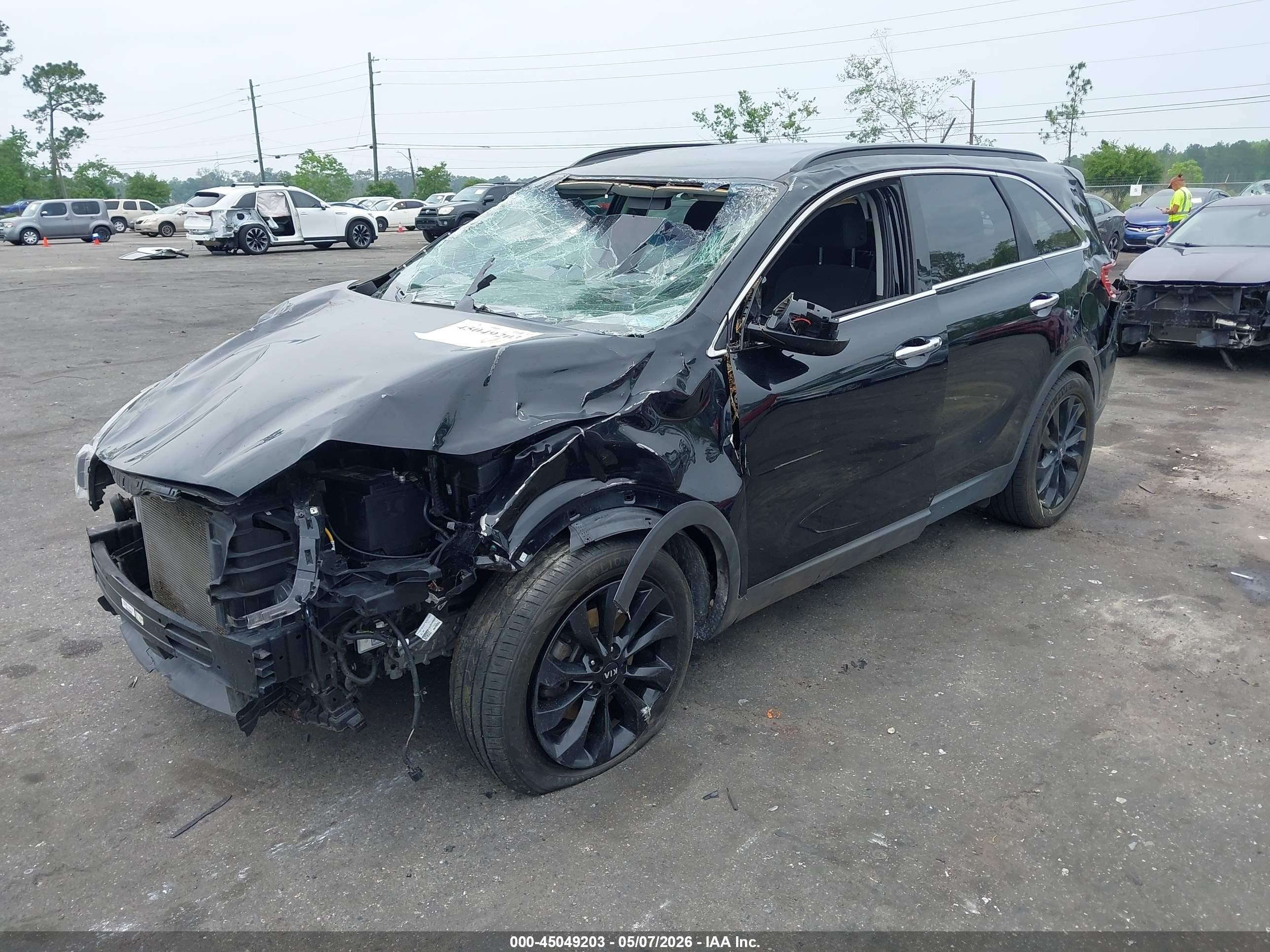 2020 Kia Sorento S V6 Черный vin: 5XYPG4A58LG682846