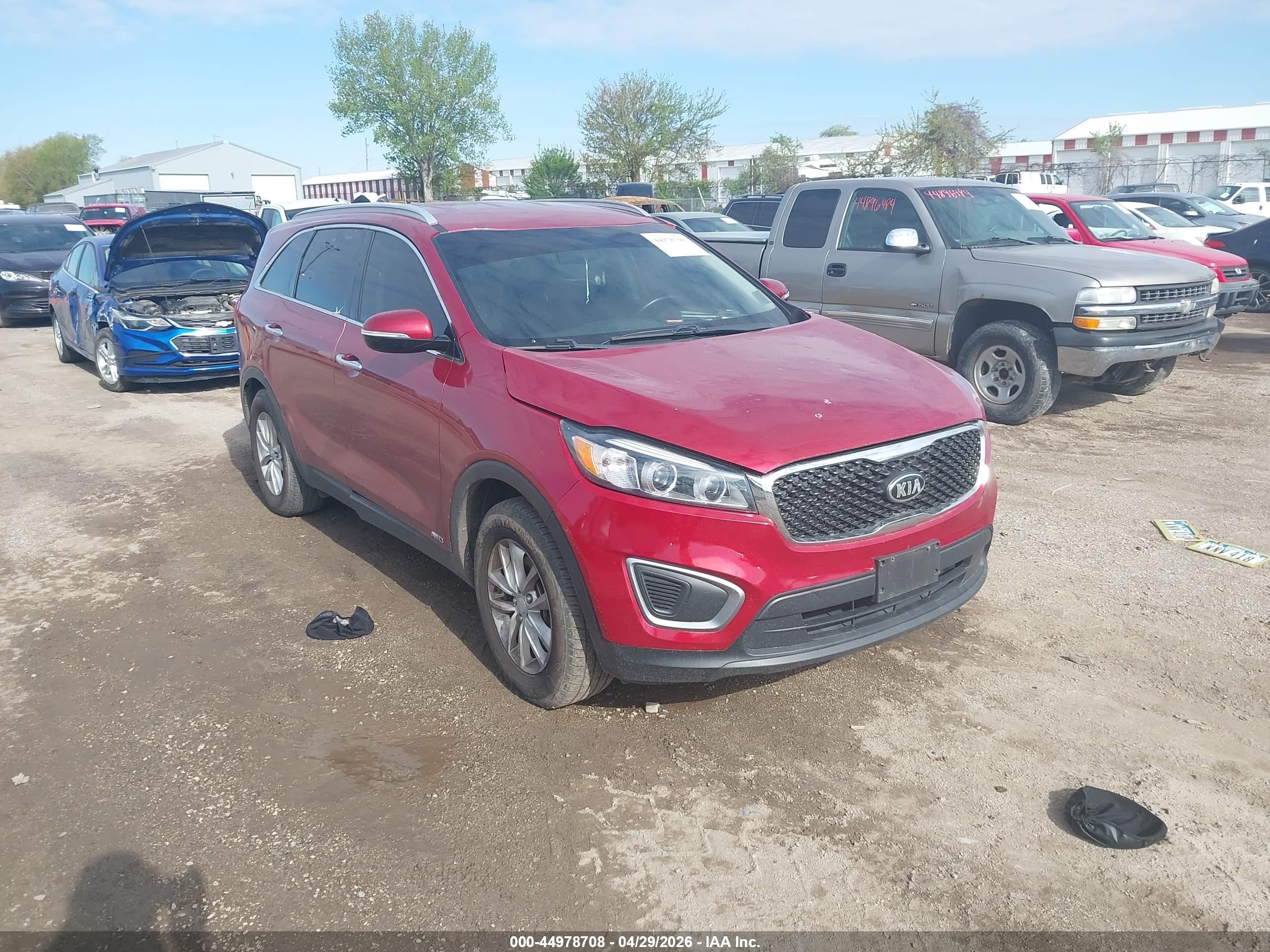 2016 Kia Sorento 2.4l Lx Red vin: 5XYPGDA35GG006732