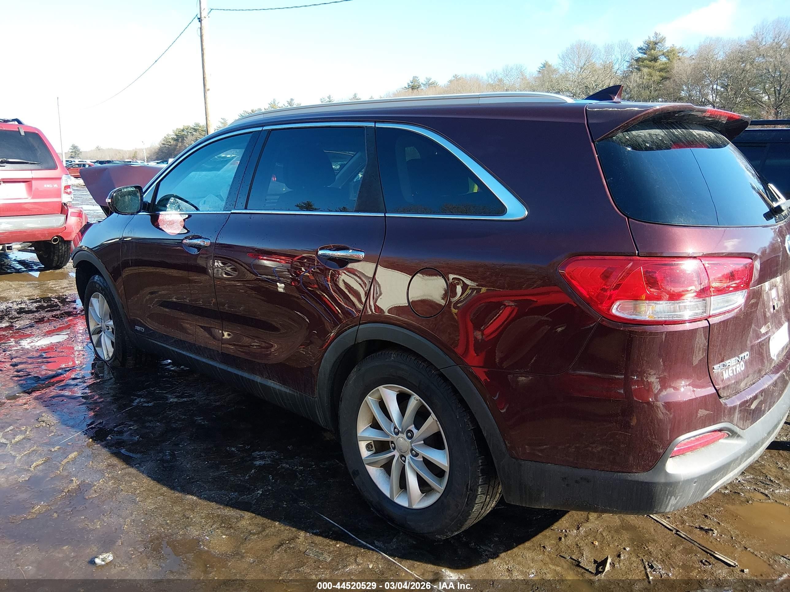 2016 Kia Sorento 2.4l Lx Maroon vin: 5XYPGDA35GG136106