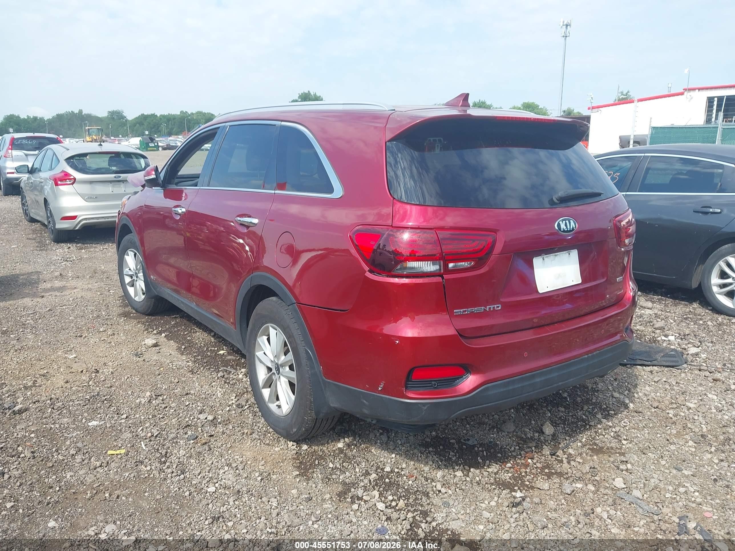 2019 Kia Sorento 2.4l Lx Red vin: 5XYPGDA37KG550979