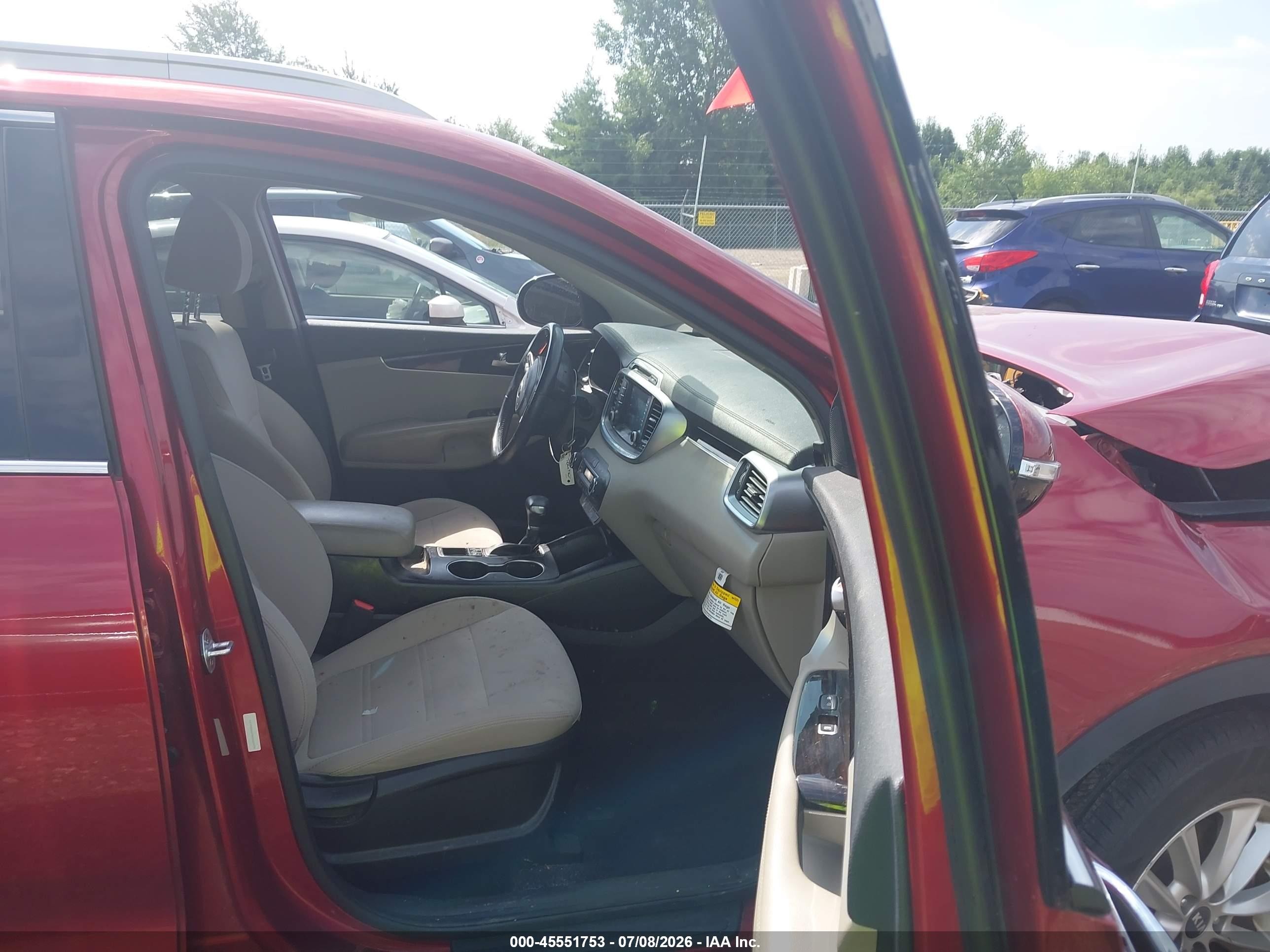 2019 Kia Sorento 2.4l Lx Red vin: 5XYPGDA37KG550979