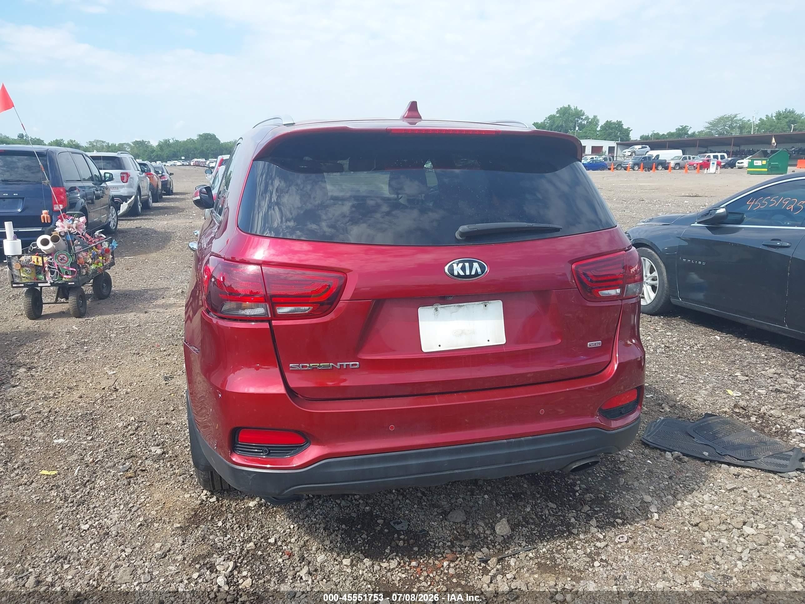 2019 Kia Sorento 2.4l Lx Red vin: 5XYPGDA37KG550979