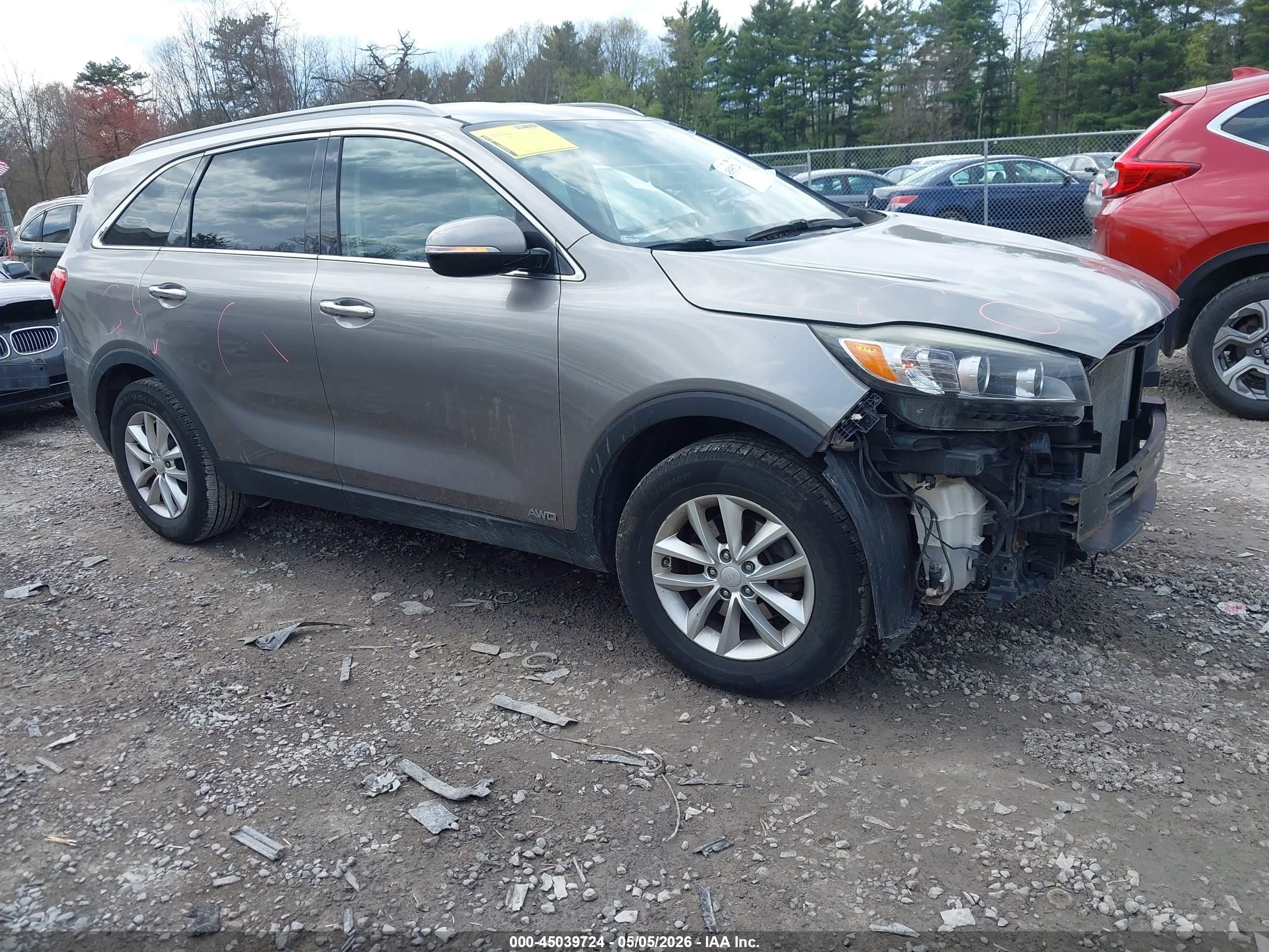 2017 Kia Sorento 2.4l Lx Gray vin: 5XYPGDA38HG298359