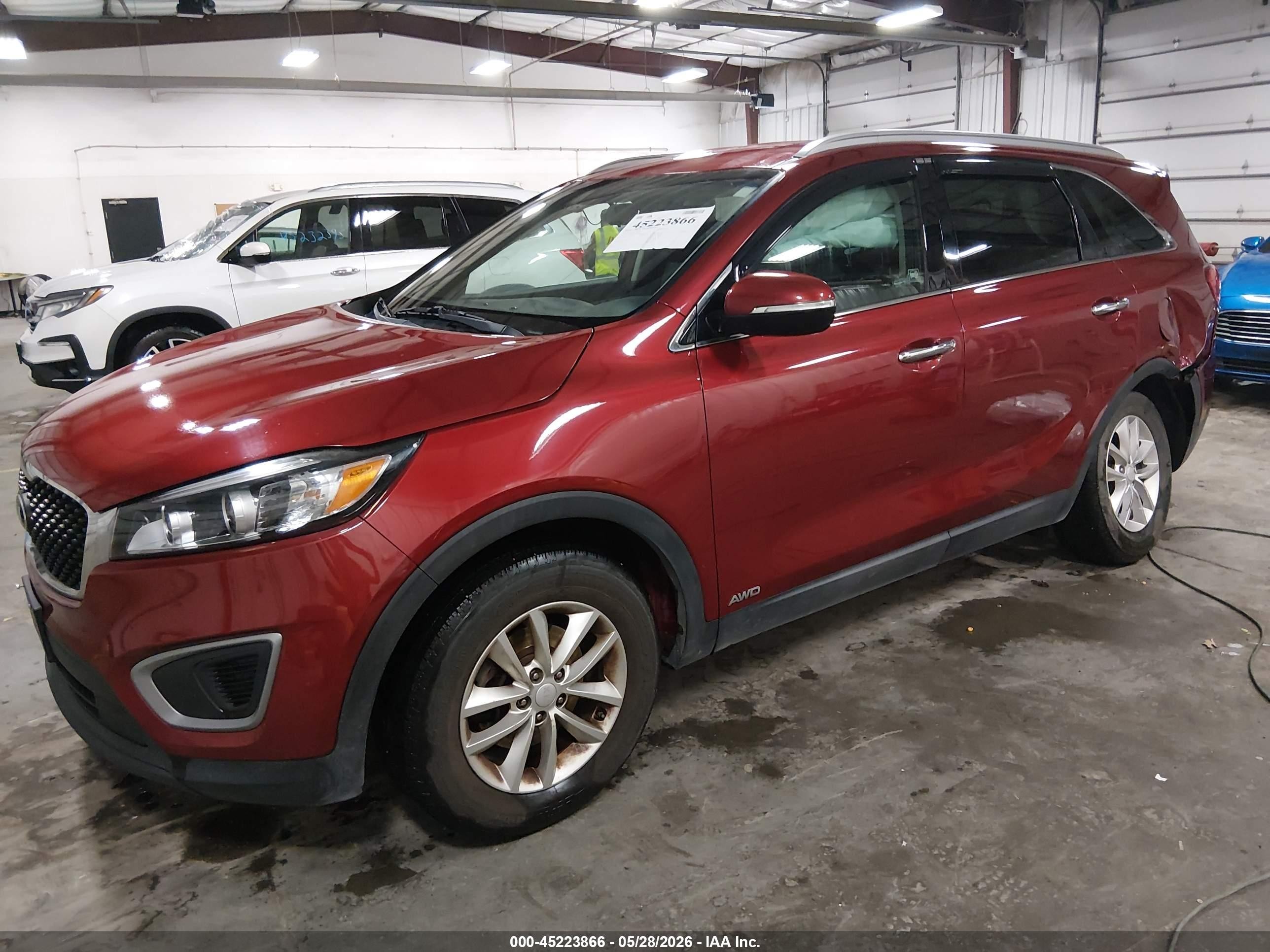 2017 Kia Sorento 2.4l Lx Red vin: 5XYPGDA39HG302175