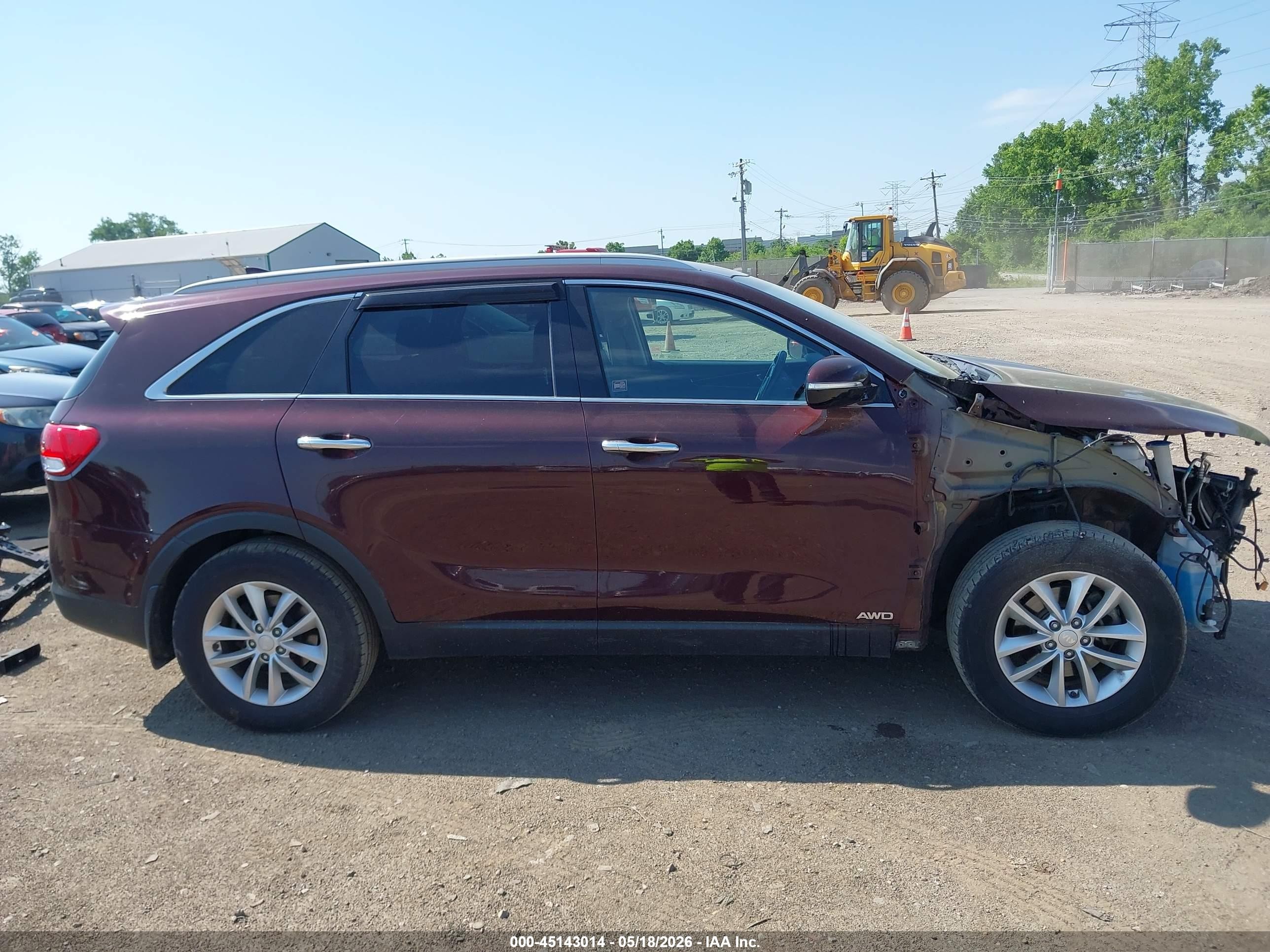 2018 Kia Sorento 2.4l Lx Темно-бордовый vin: 5XYPGDA3XJG431869