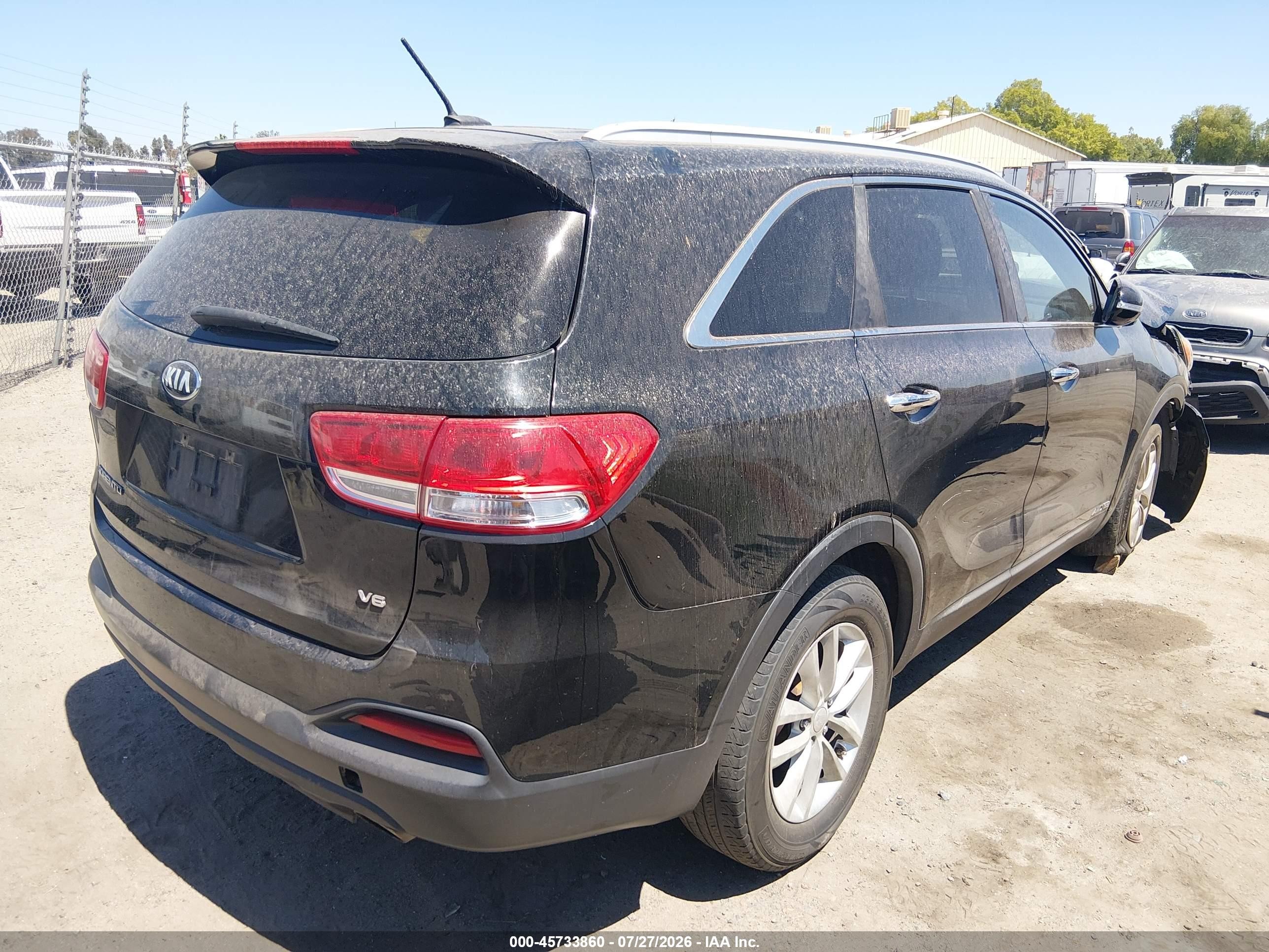2016 Kia Sorento 3.3l Lx Black vin: 5XYPGDA56GG174171