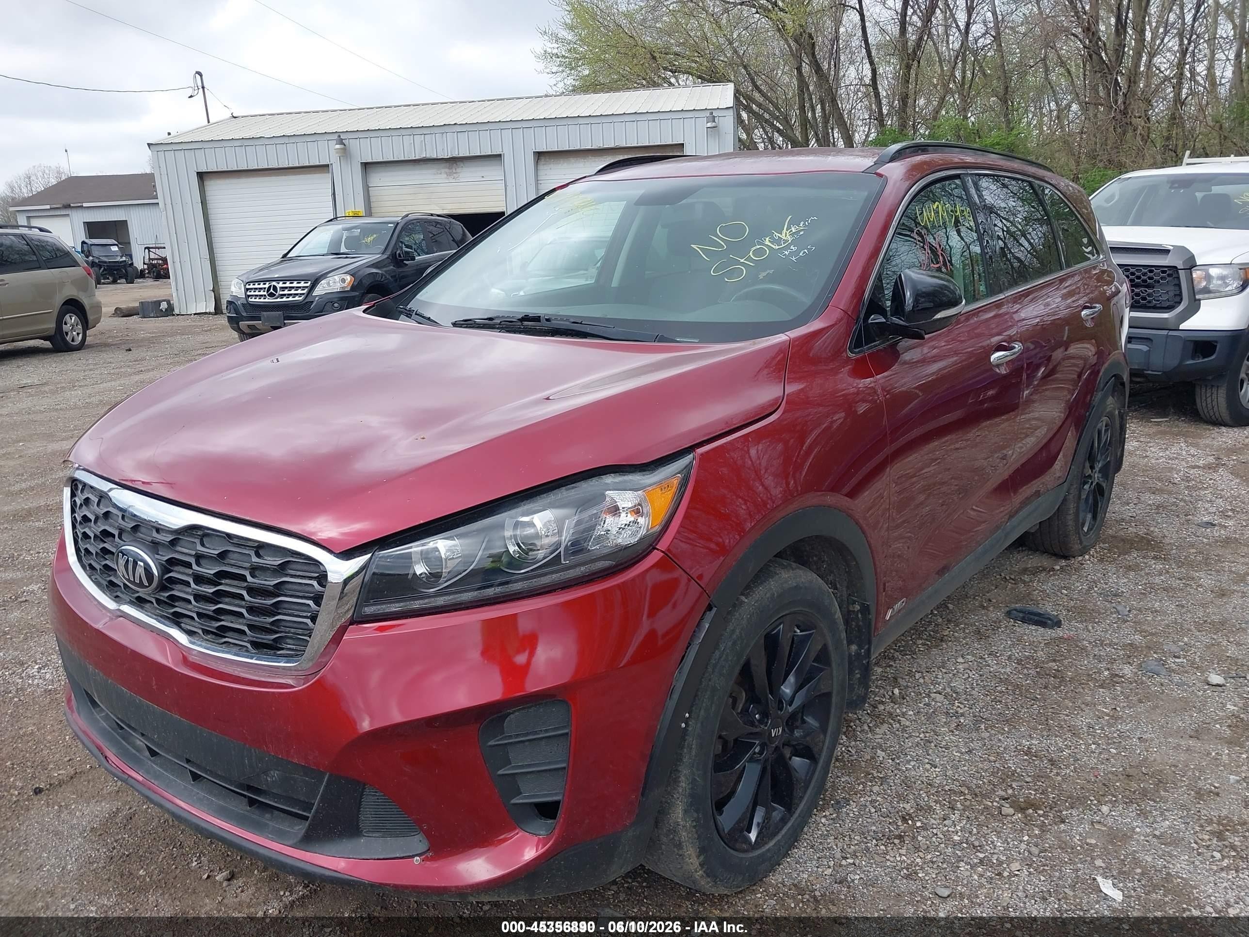 2019 Kia Sorento 3.3l S Красный vin: 5XYPGDA56KG592867