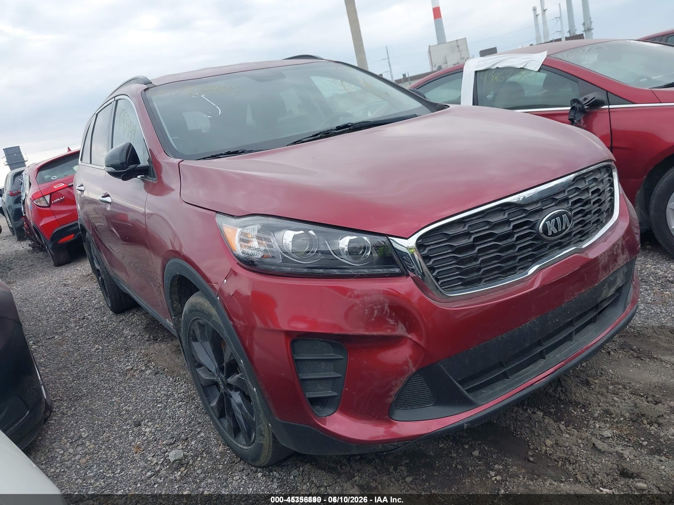 2019 Kia Sorento 3.3l S Красный vin: 5XYPGDA56KG592867