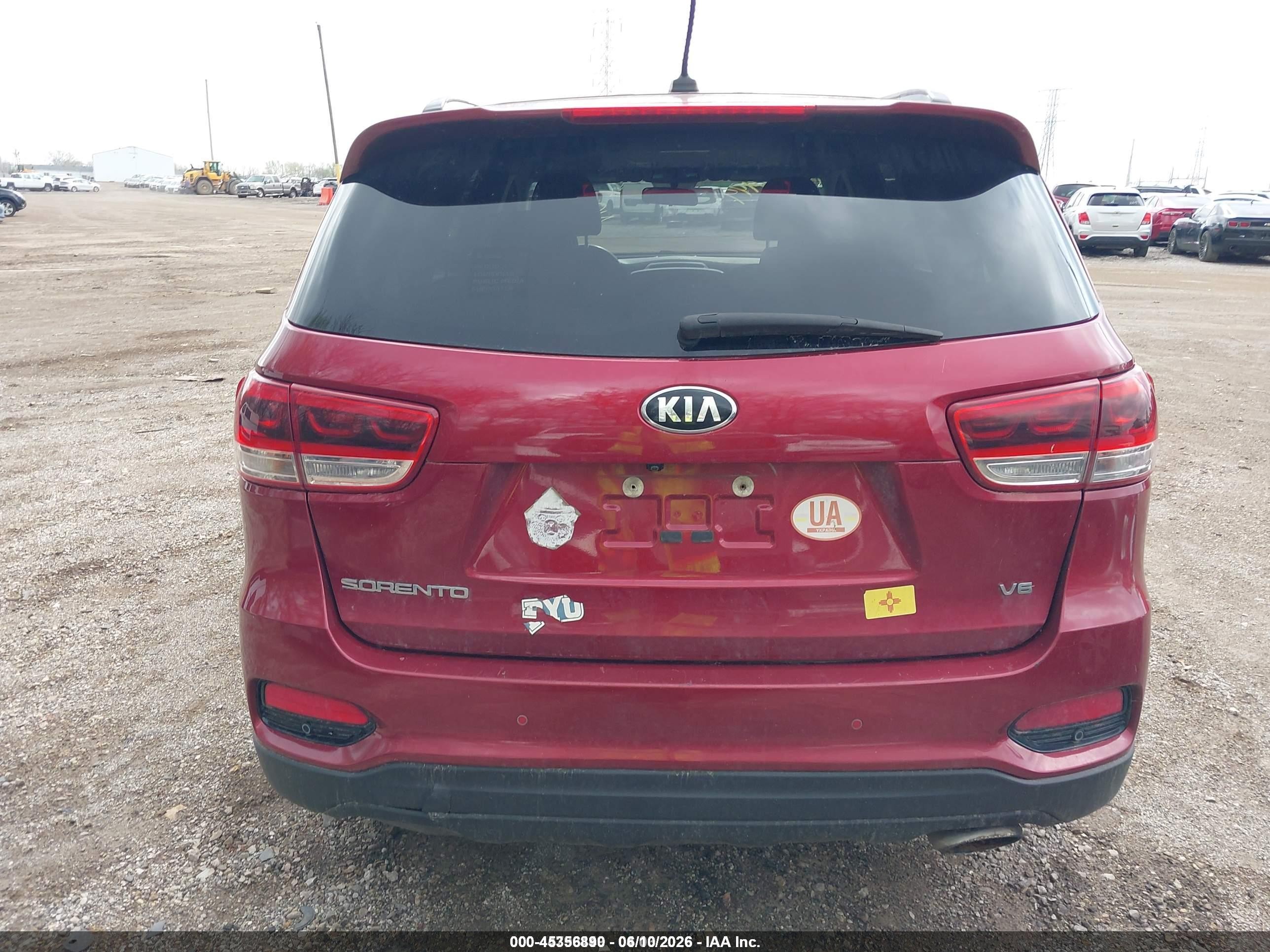 2019 Kia Sorento 3.3l S Красный vin: 5XYPGDA56KG592867