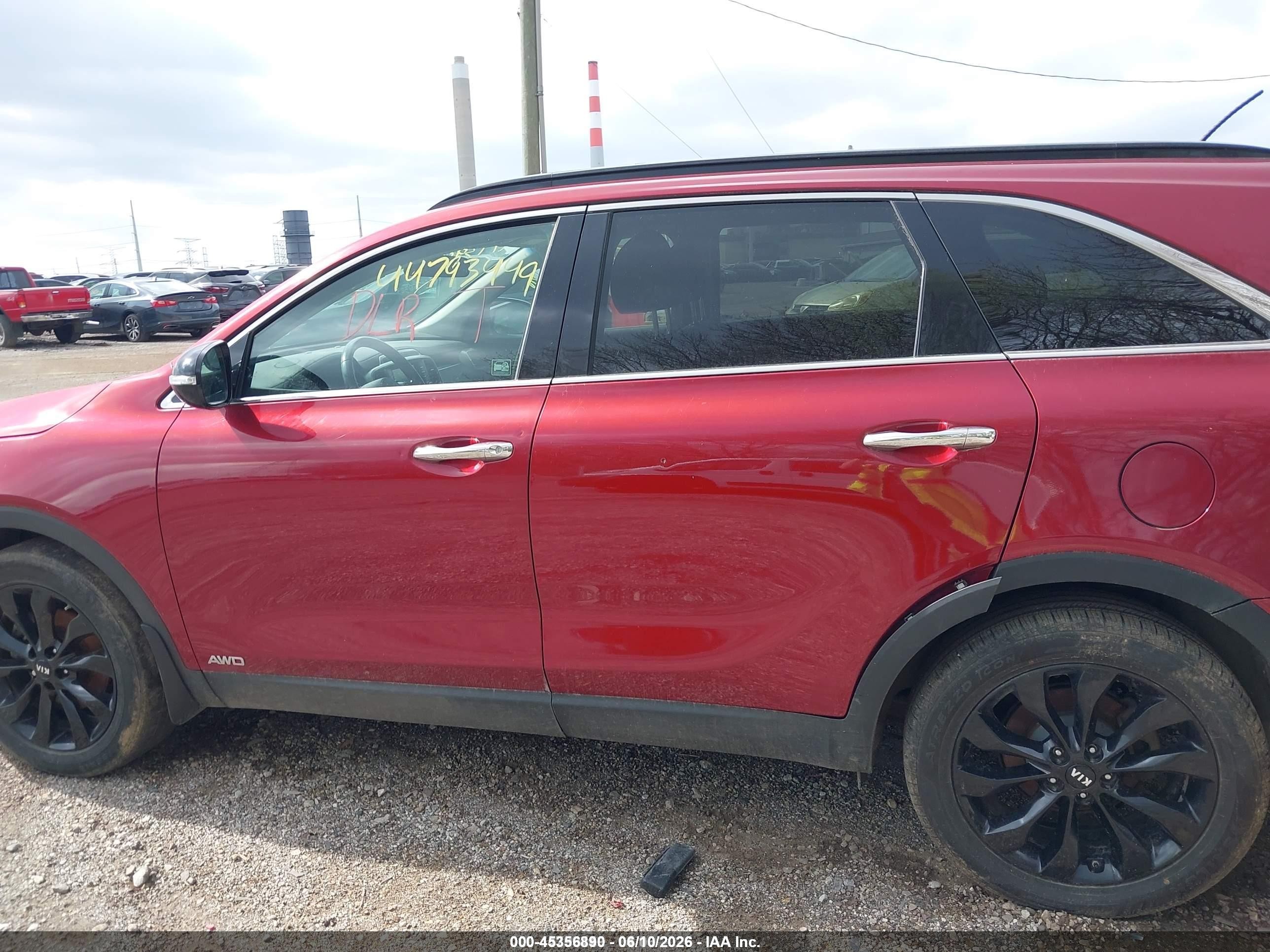 2019 Kia Sorento 3.3l S Красный vin: 5XYPGDA56KG592867