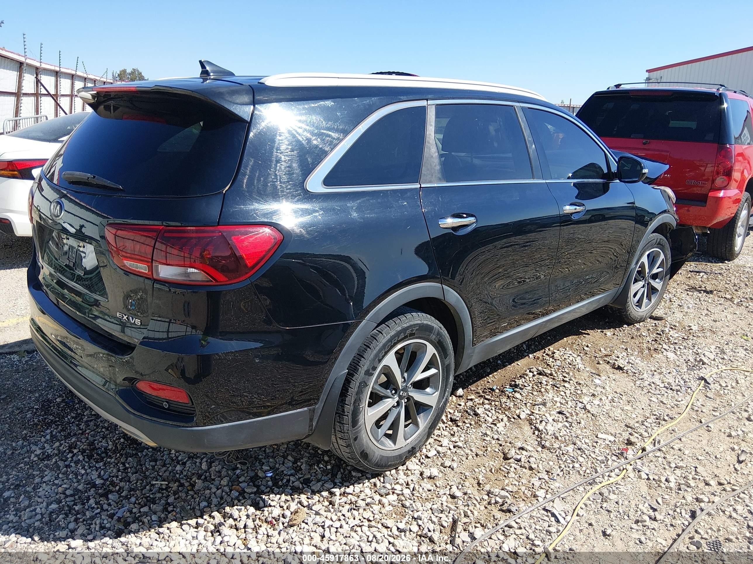 2019 Kia Sorento 3.3l Ex Черный vin: 5XYPH4A52KG567669