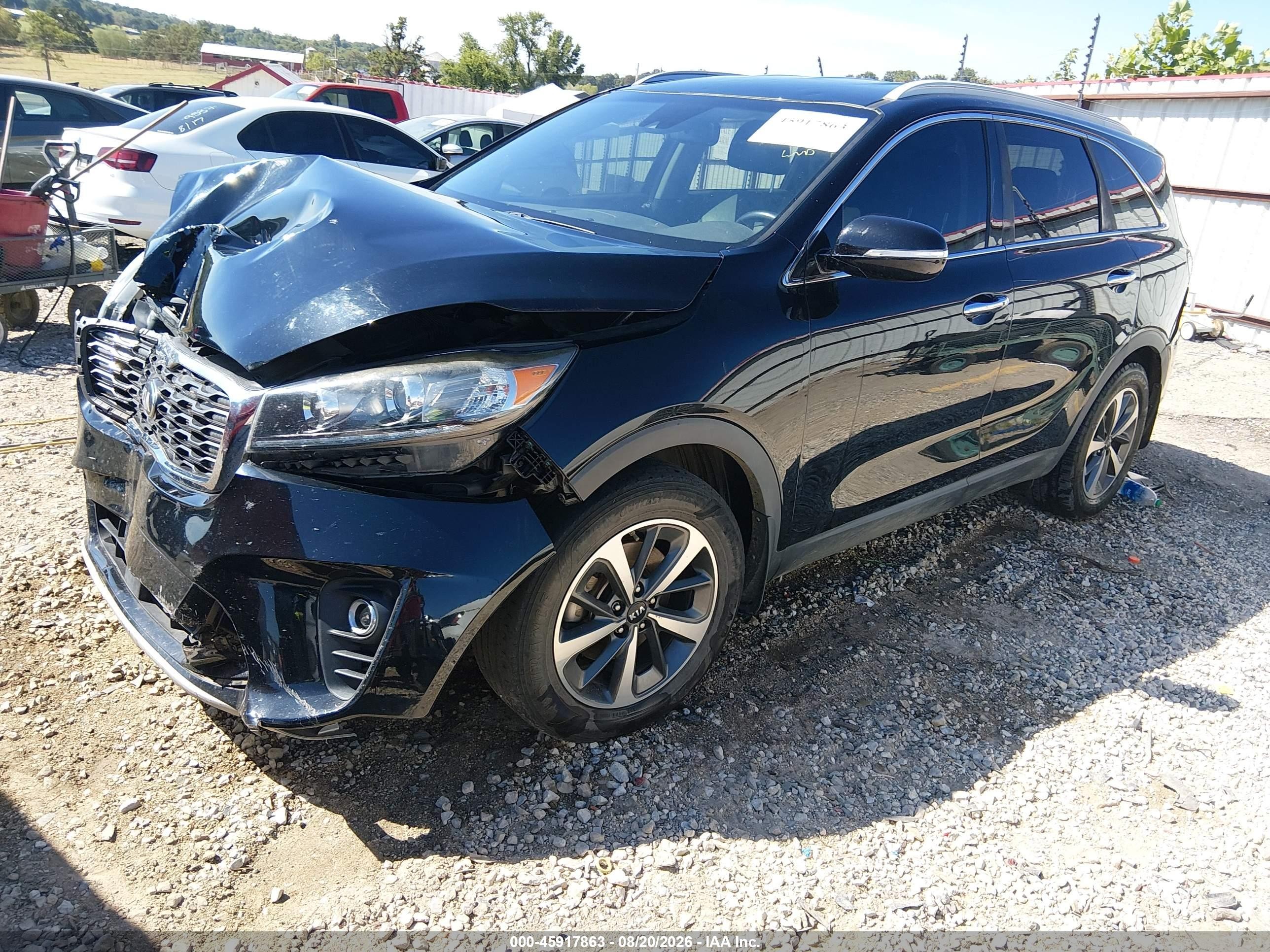 2019 Kia Sorento 3.3l Ex Черный vin: 5XYPH4A52KG567669