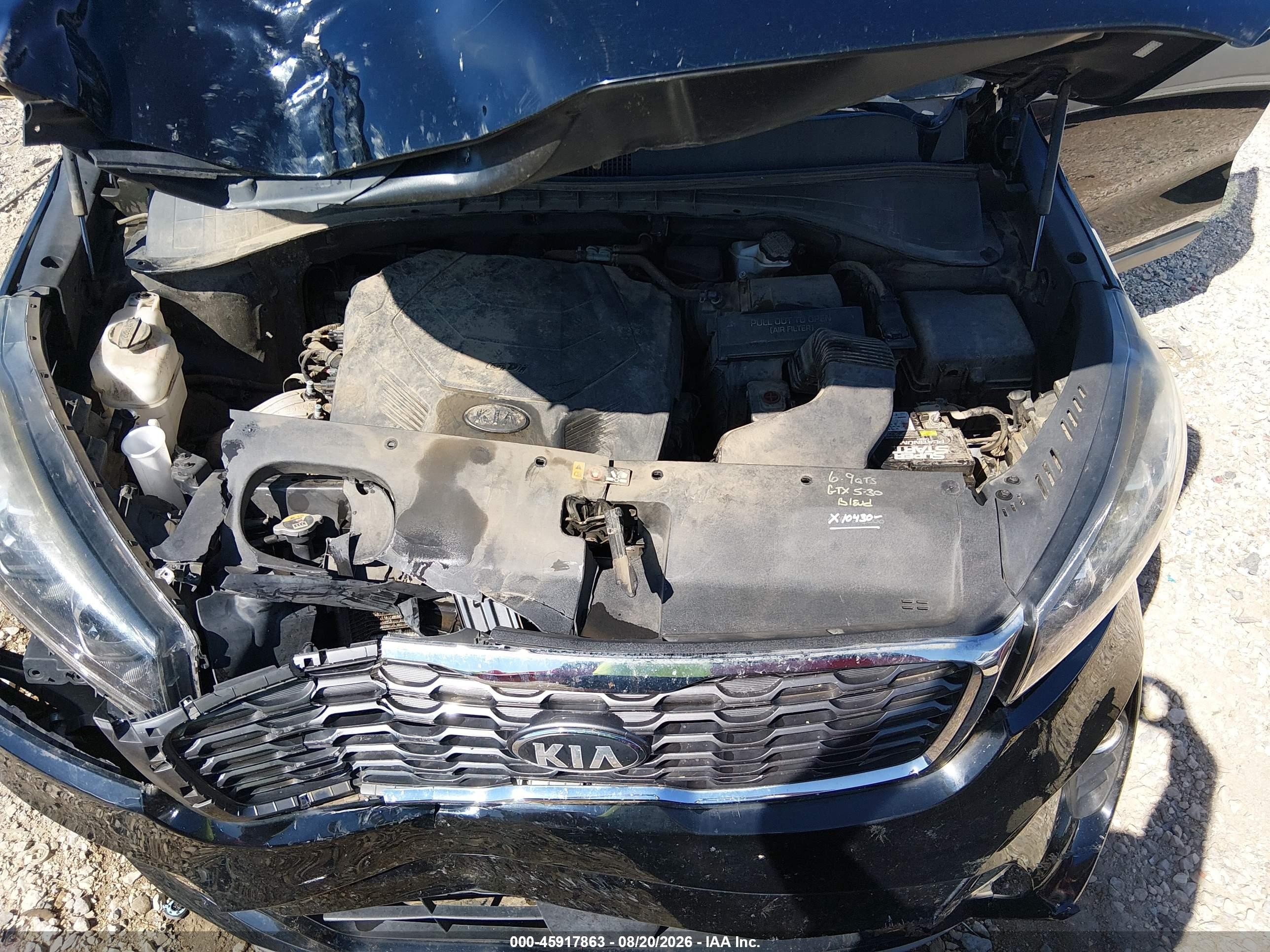 2019 Kia Sorento 3.3l Ex Черный vin: 5XYPH4A52KG567669