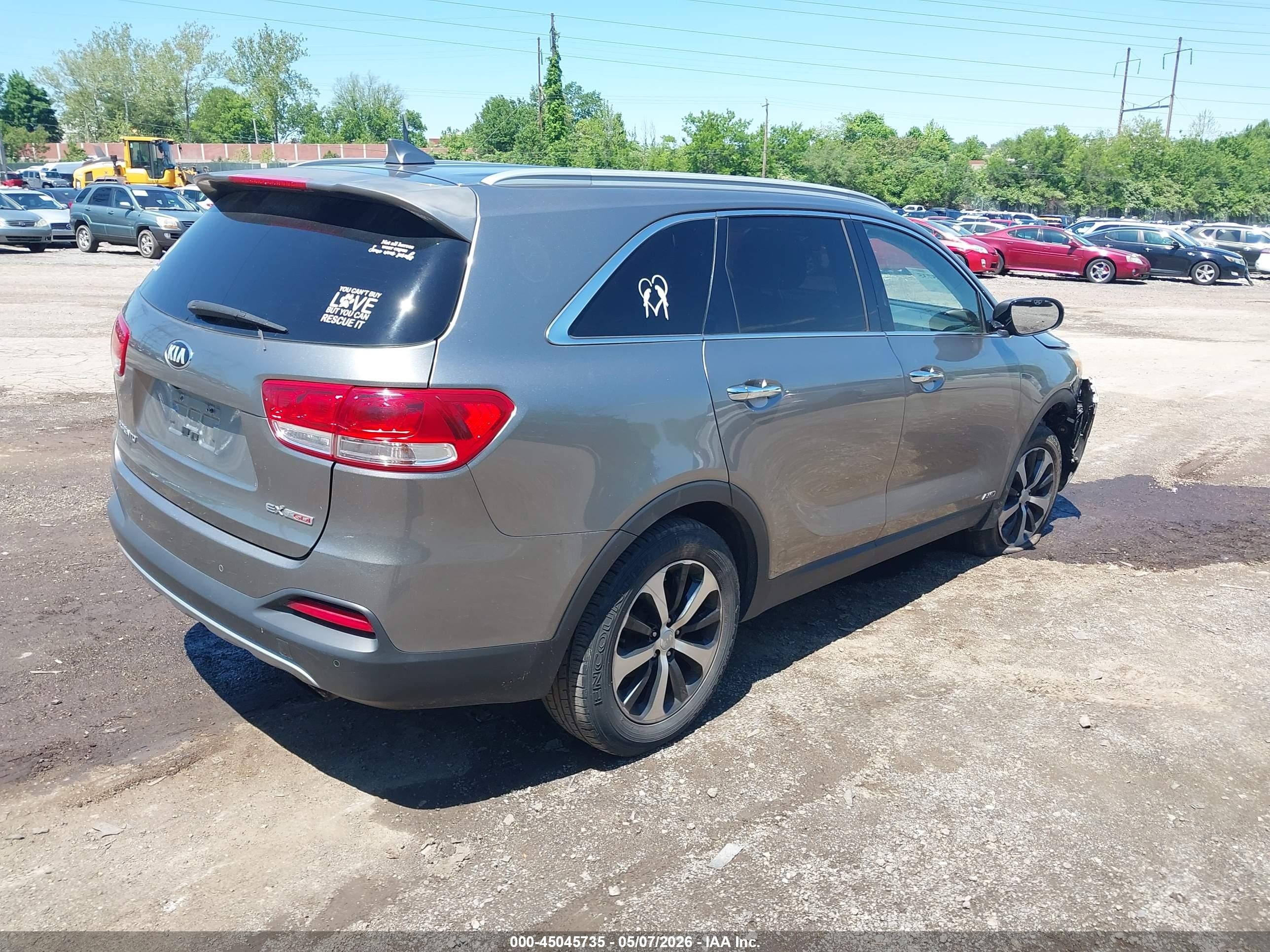 2016 Kia Sorento 2.0t Ex Gray vin: 5XYPHDA18GG030633